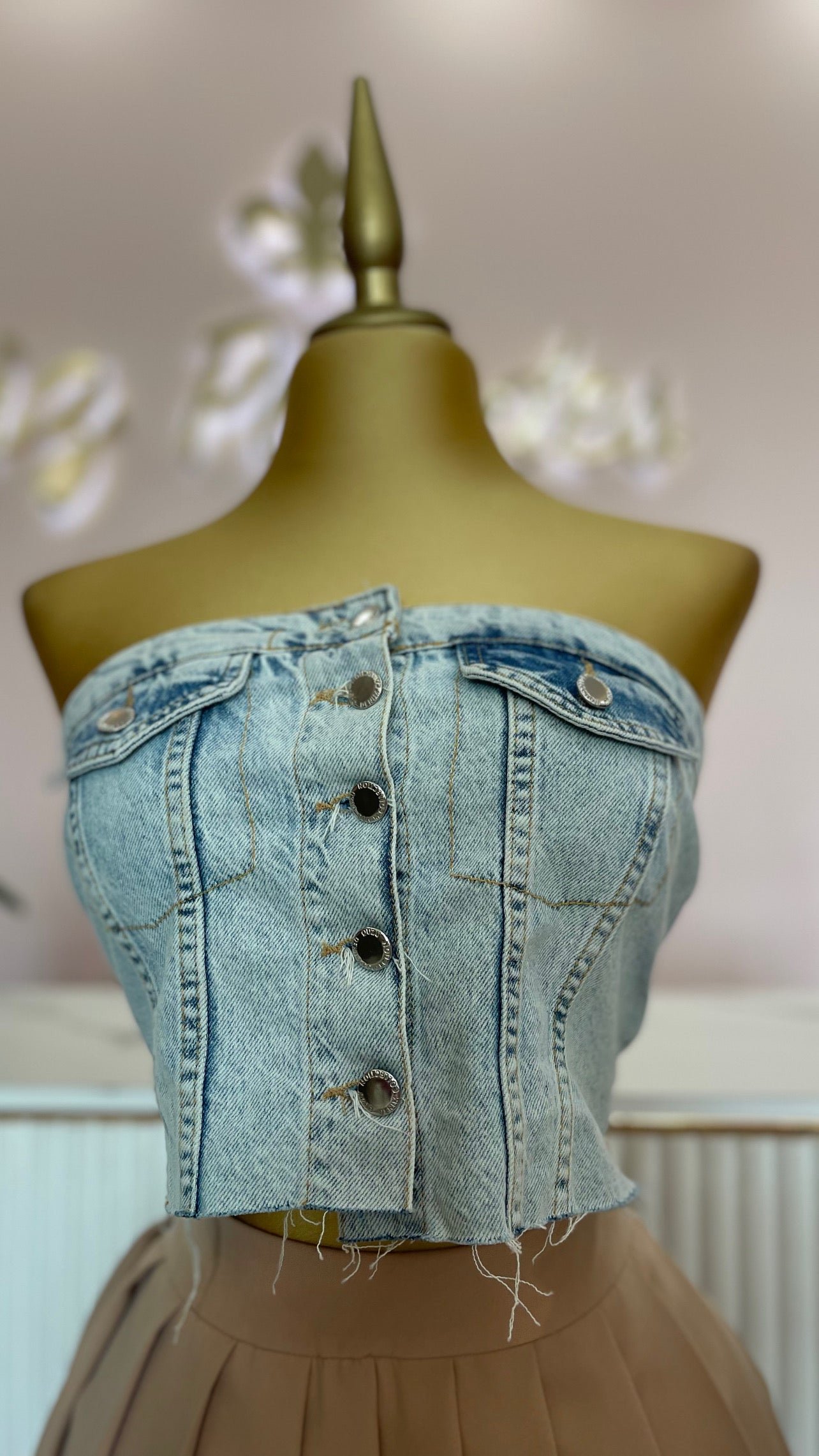TOP DENIM MEZCLILLA