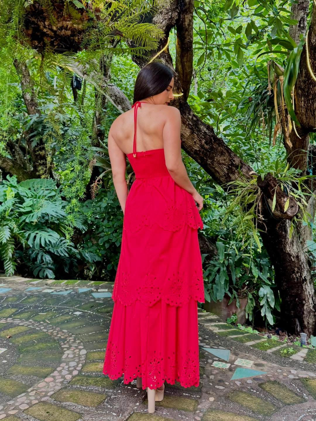 VESTIDO MAXI BORDADO