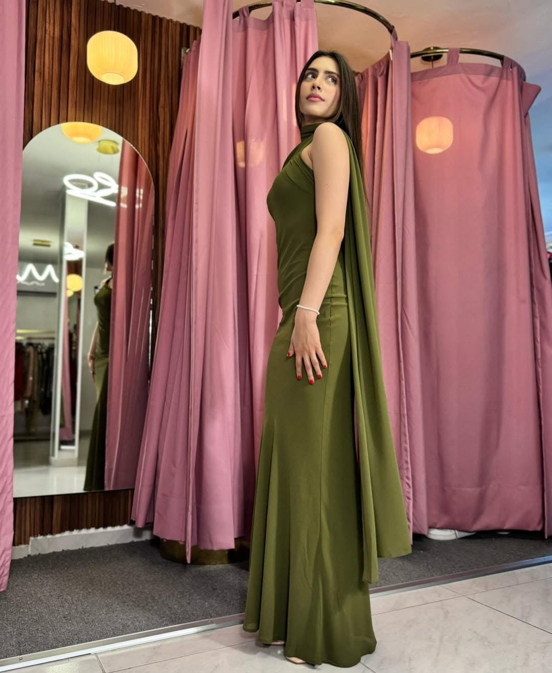 VESTIDO MAXI OLIVO