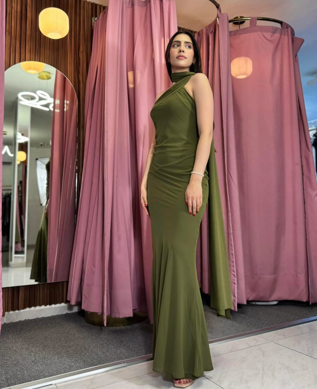VESTIDO MAXI OLIVO