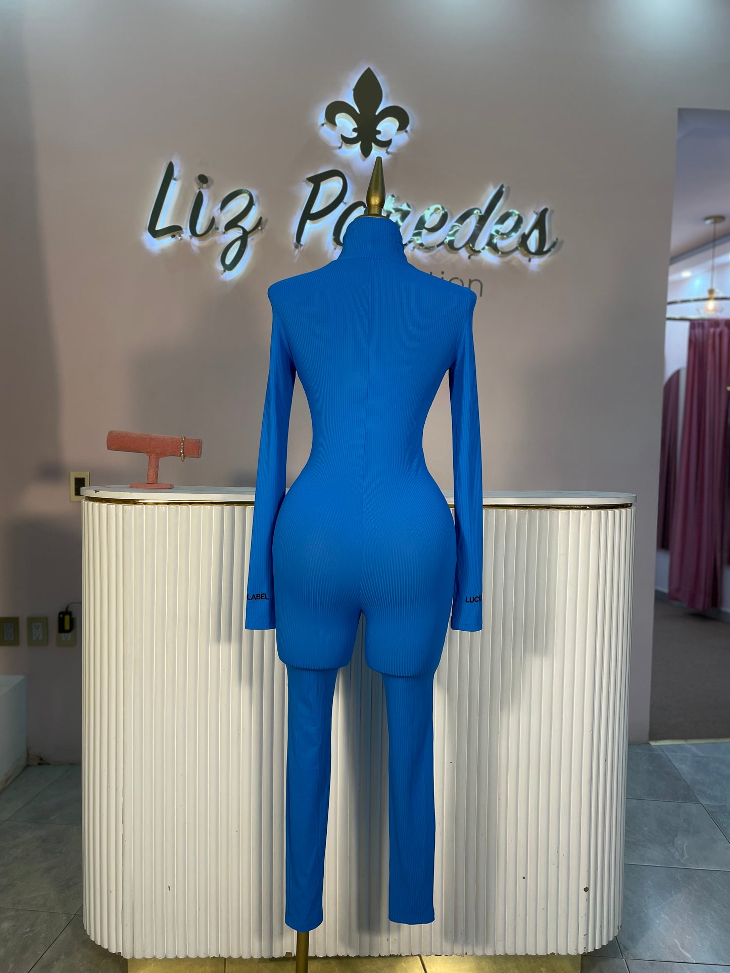 JUMPSUIT LUCKY MANGA LARGA AZUL