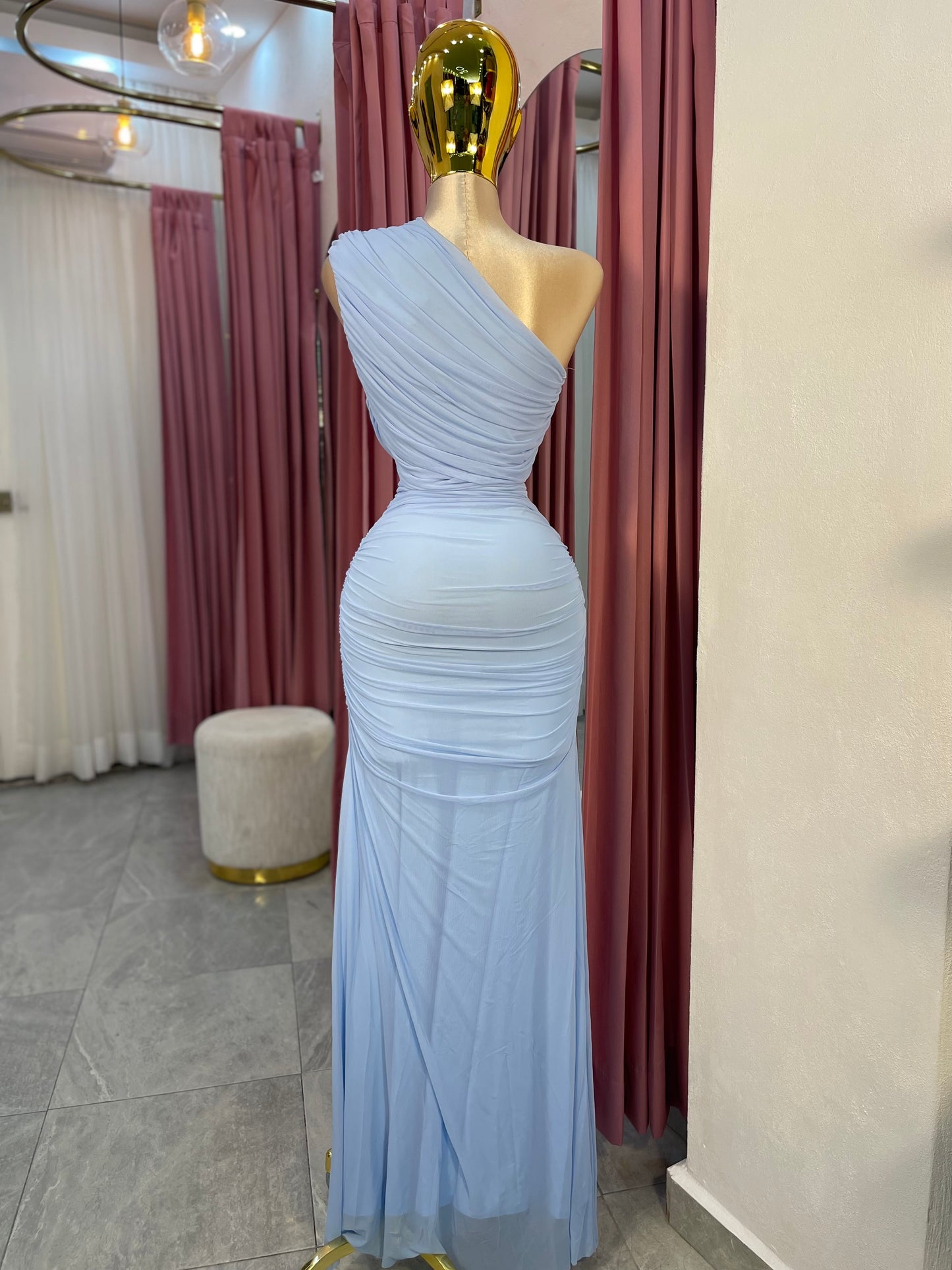 VESTIDO MAXI MESH ONE SHOULDER