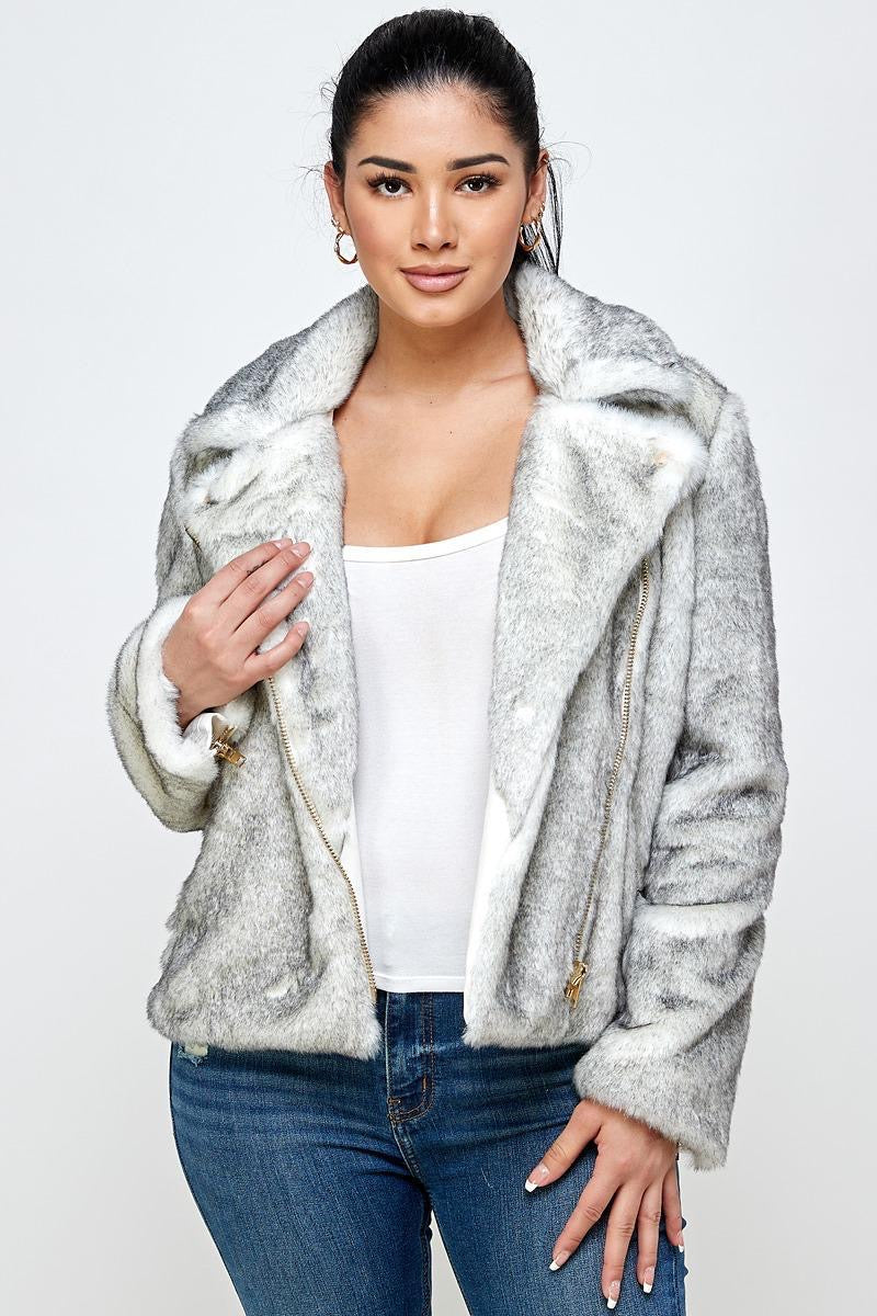 ABRIGO MINK GRIS
