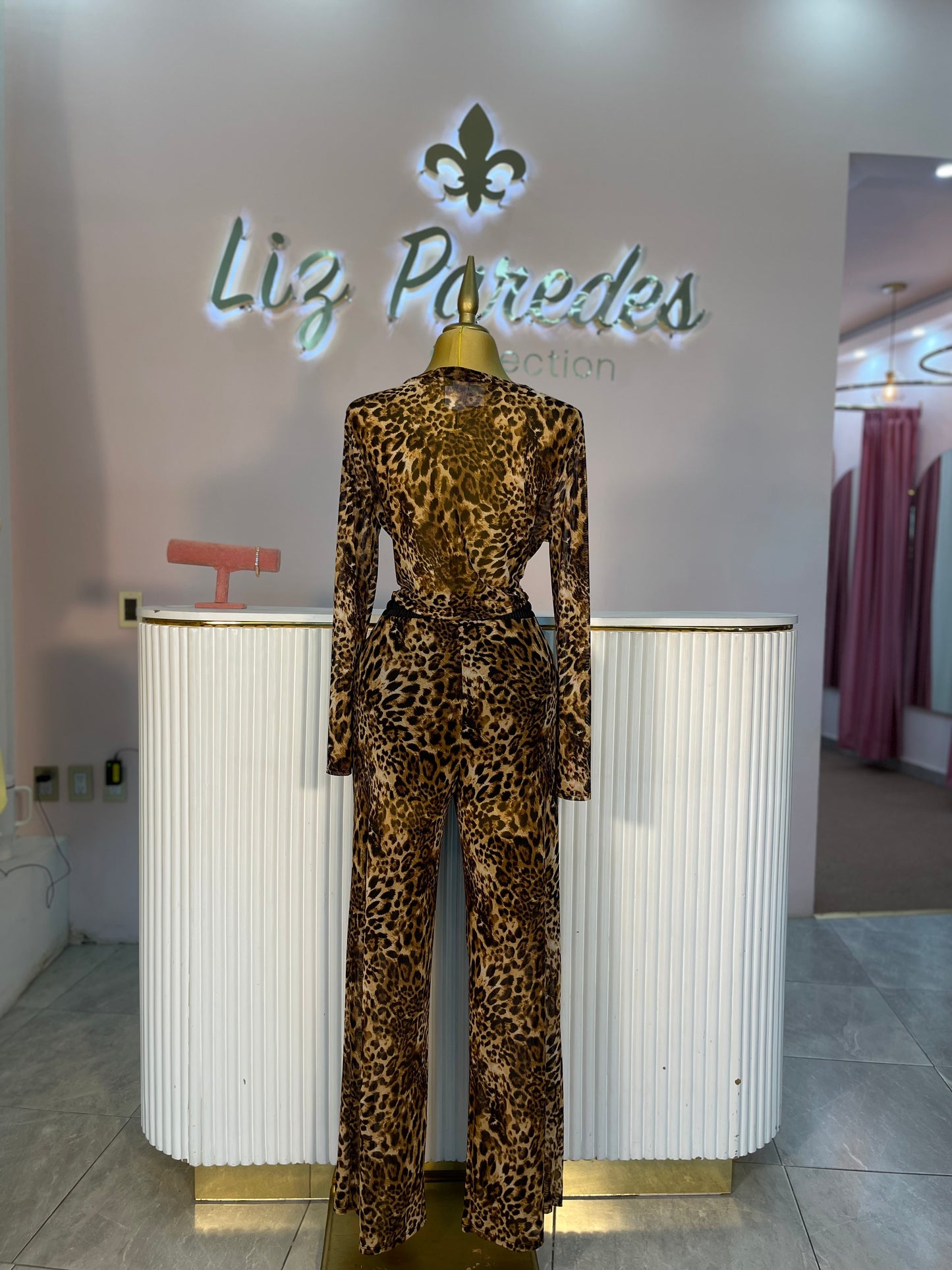 SET MESH ANIMAL PRINT