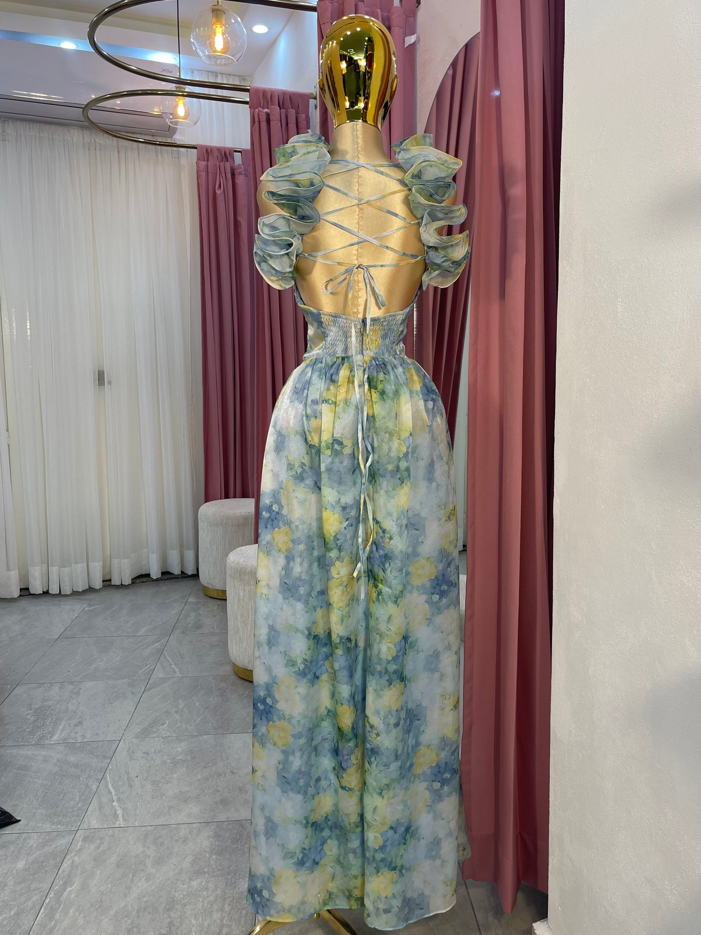 VESTIDO MAXI EST AZUL