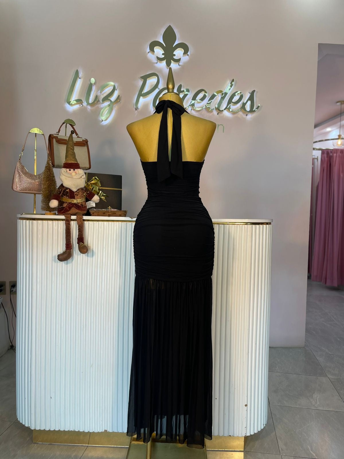 VESTIDO MAXI MESH HALTER