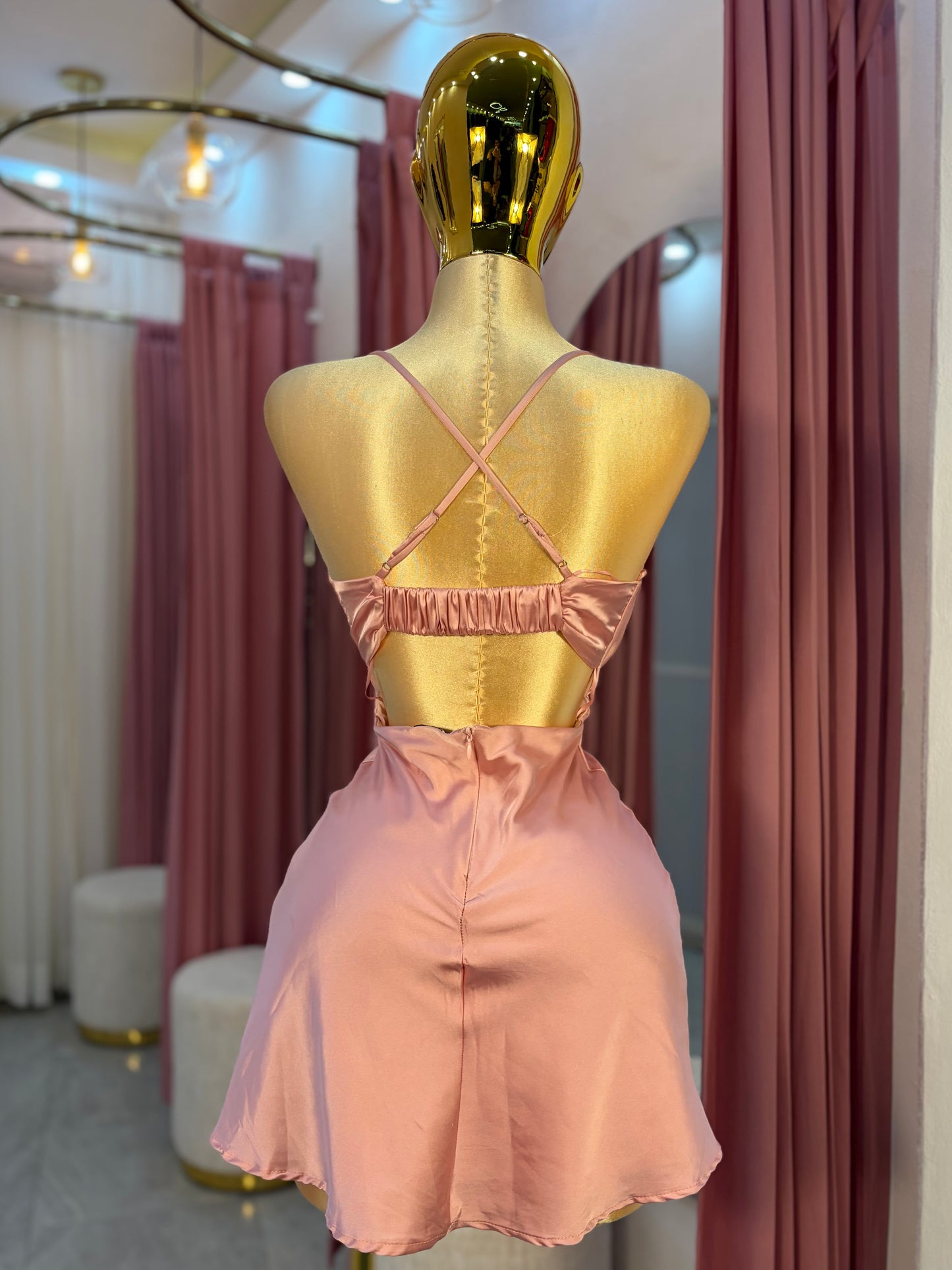 VESTIDO MINI TIRANTES ROSA