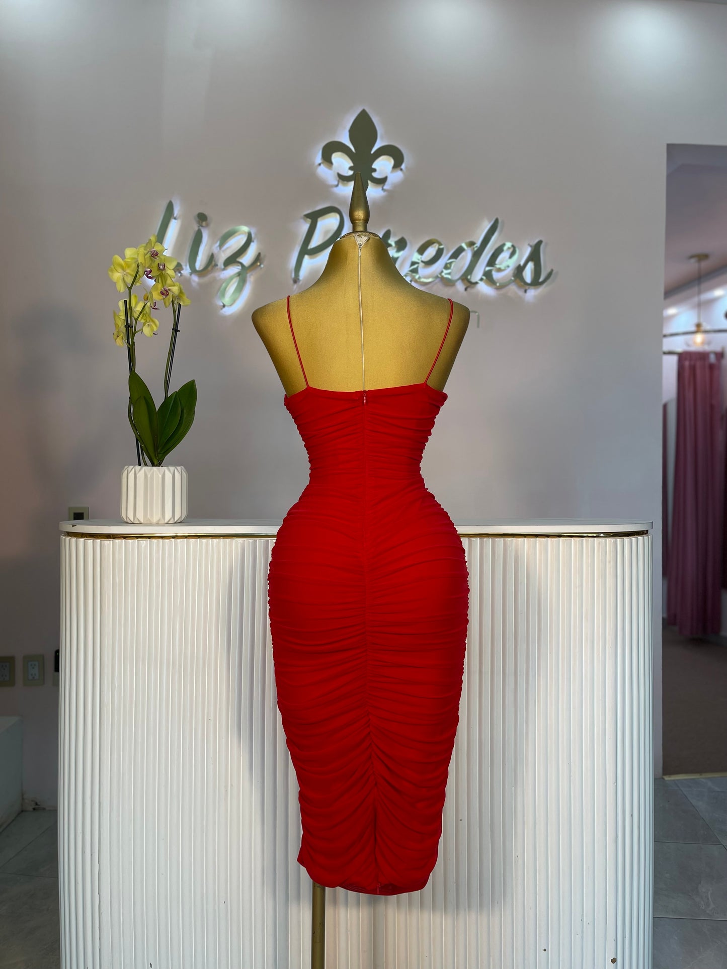 VESTIDO MIDI MESH TIRANTE