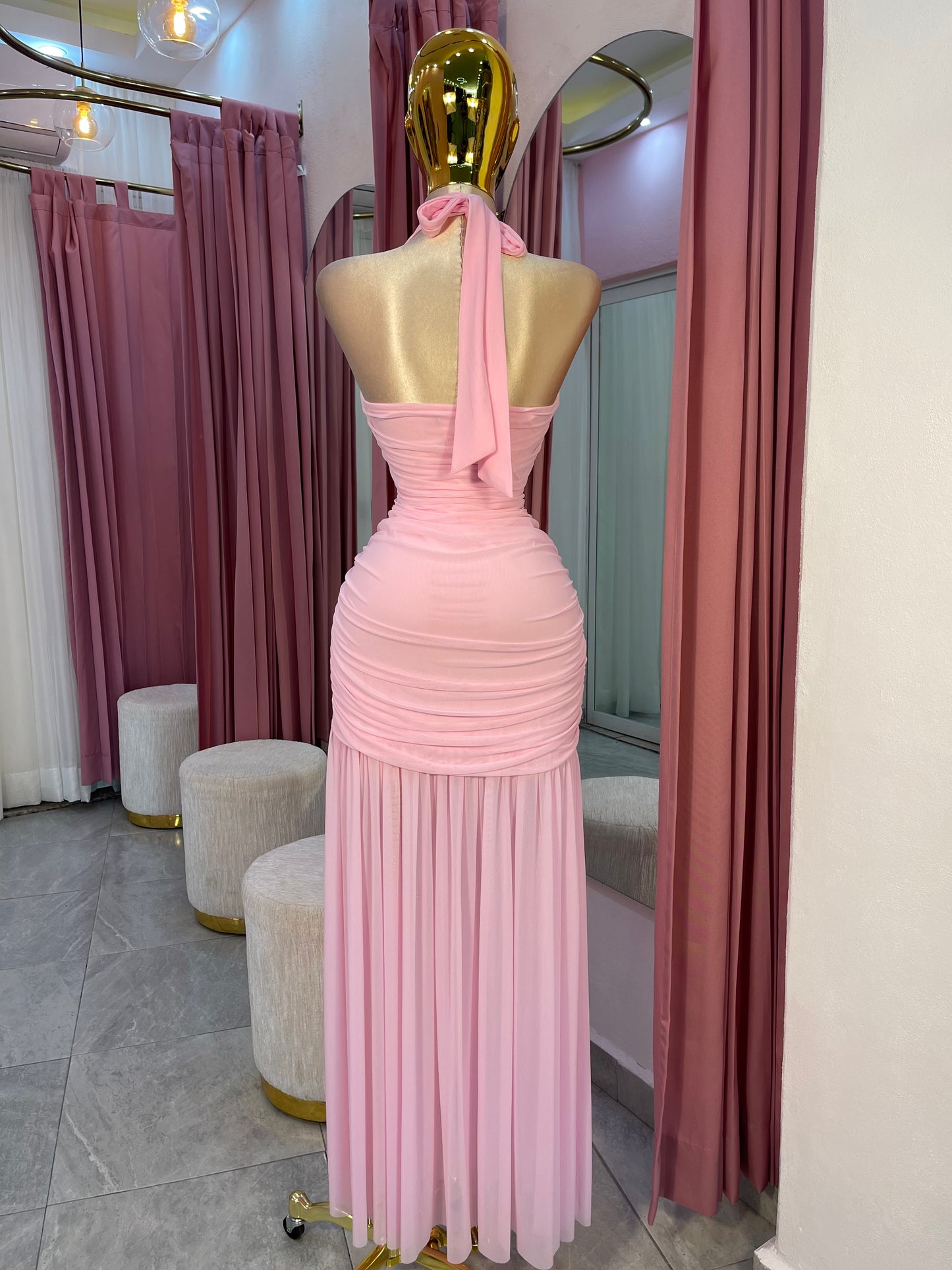 VESTIDO MAXI MESH HALTER
