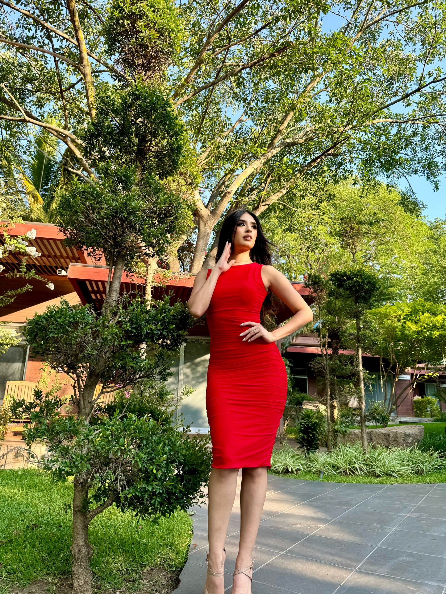 VESTIDO MESH MIDI BASICO