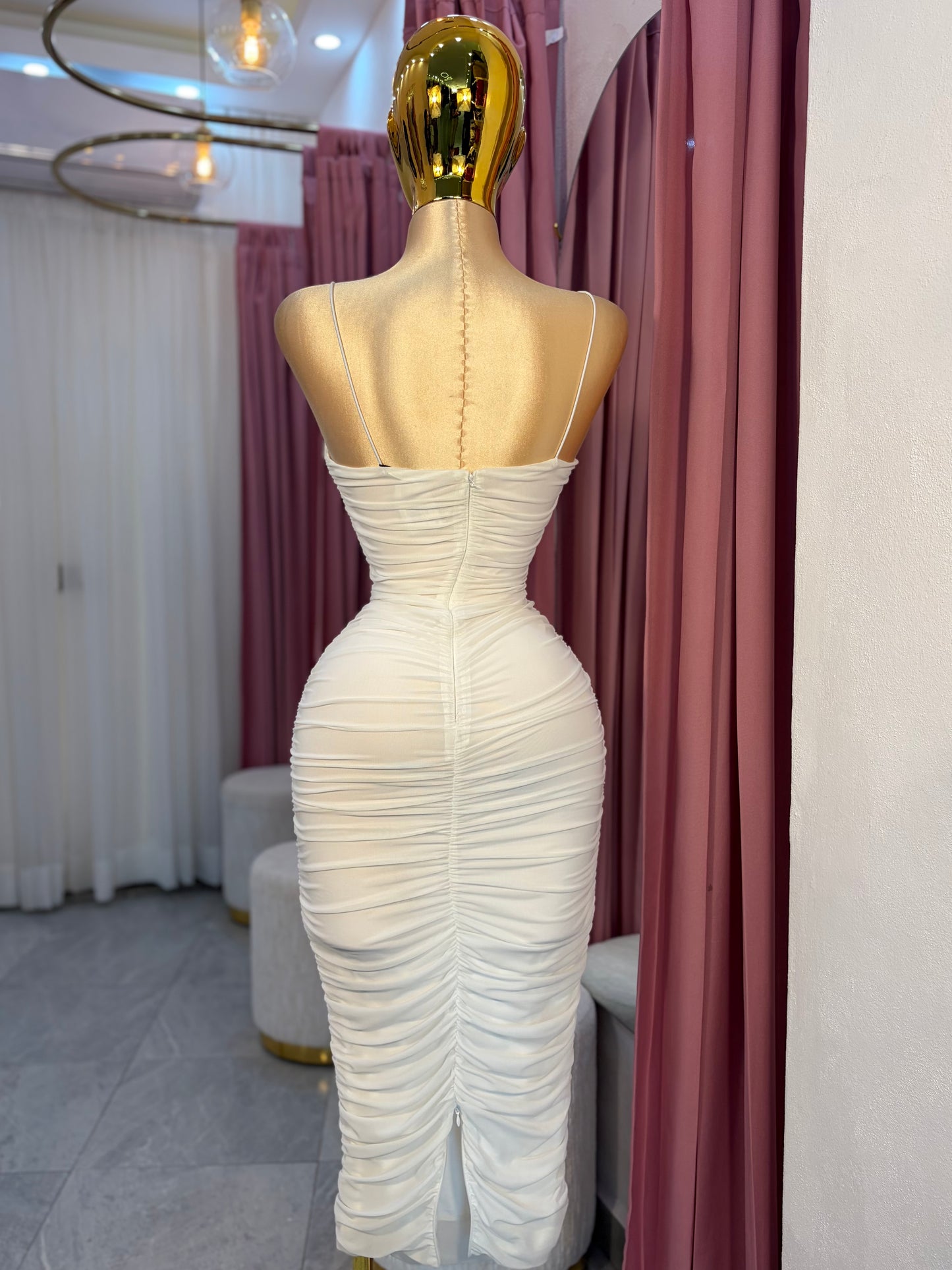 VESTIDO MIDI MESH TIRANTE