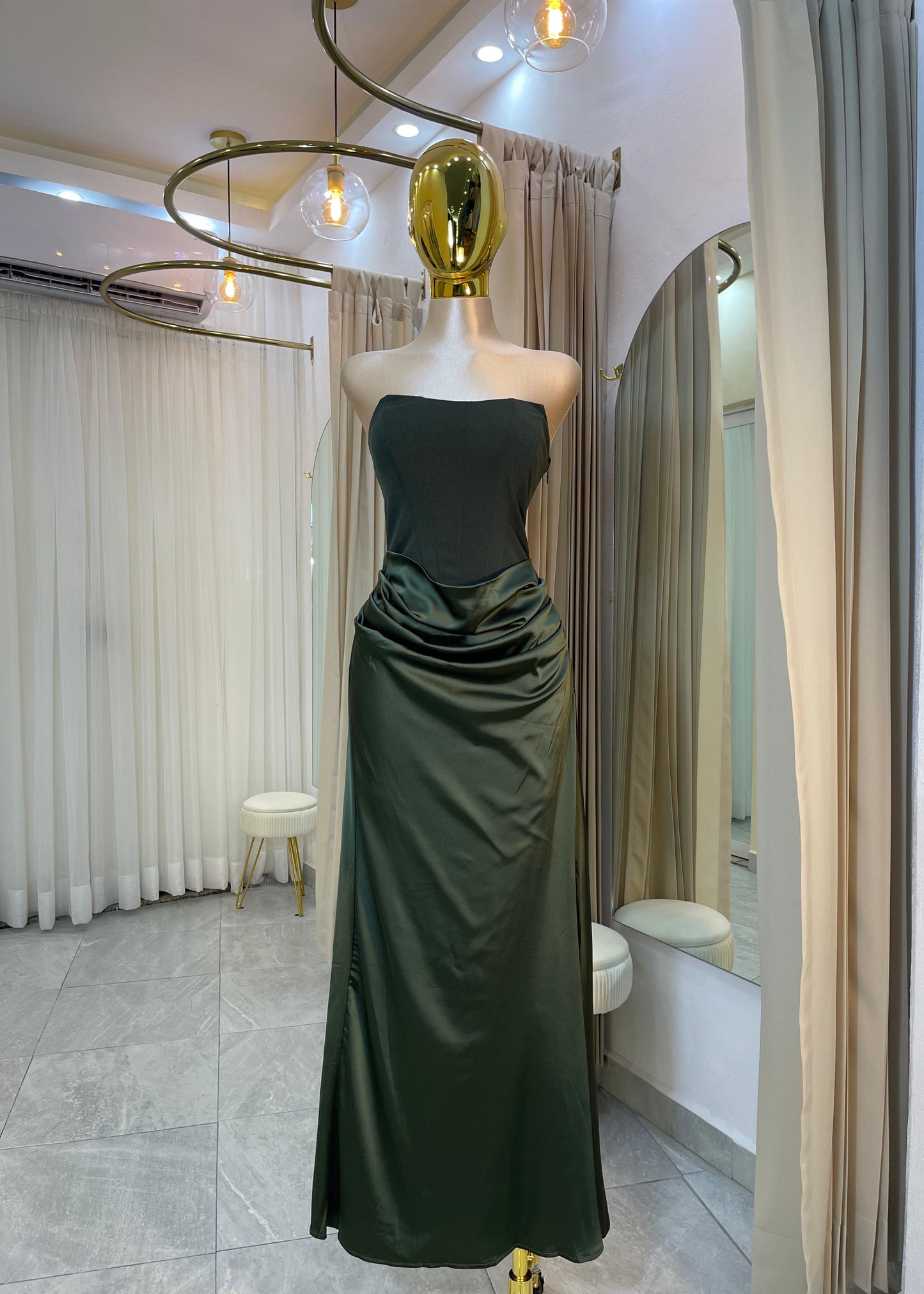 VESTIDO MAXI STRAPLESS FT
