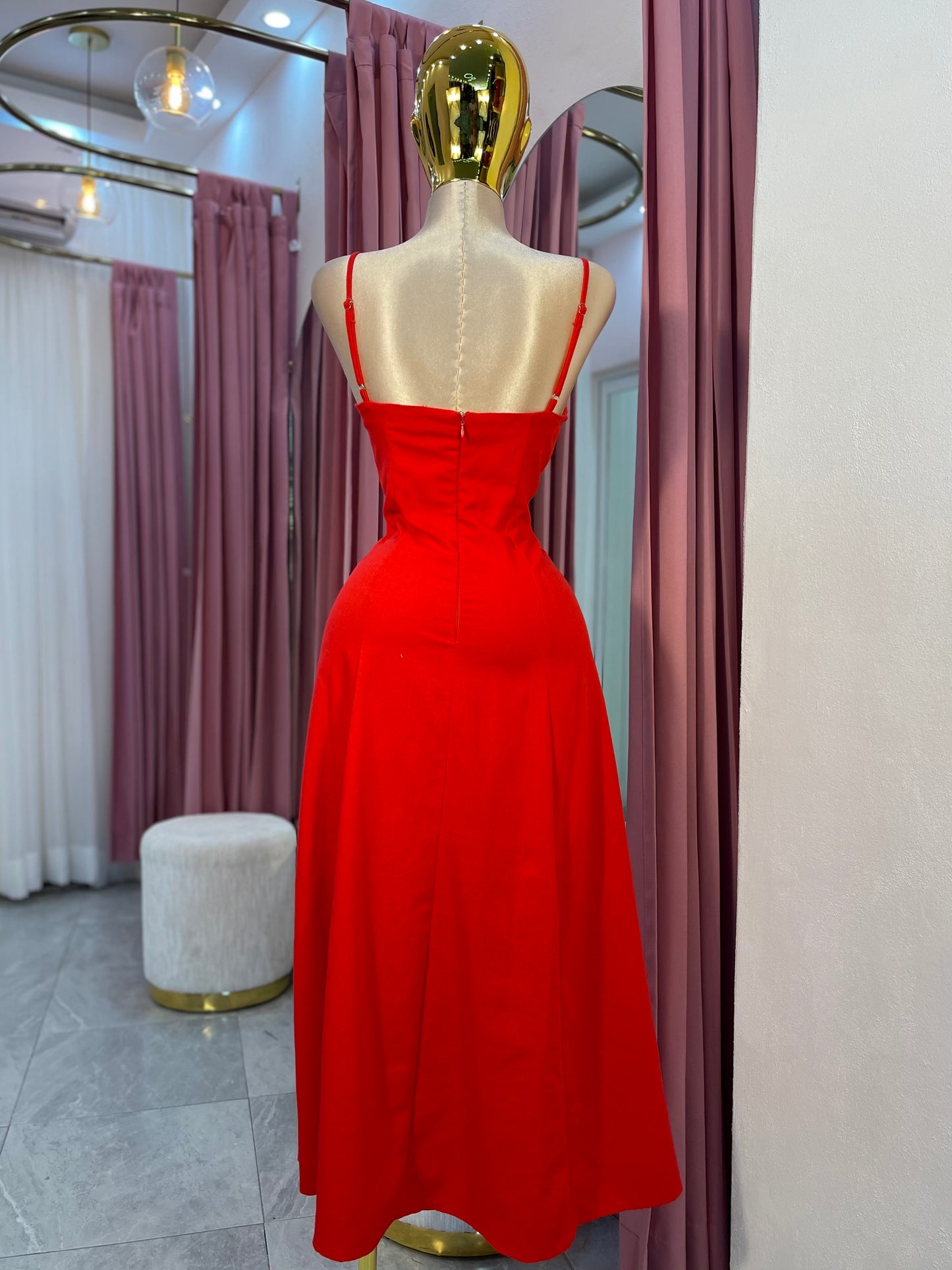 VESTIDO MIDI ROJO