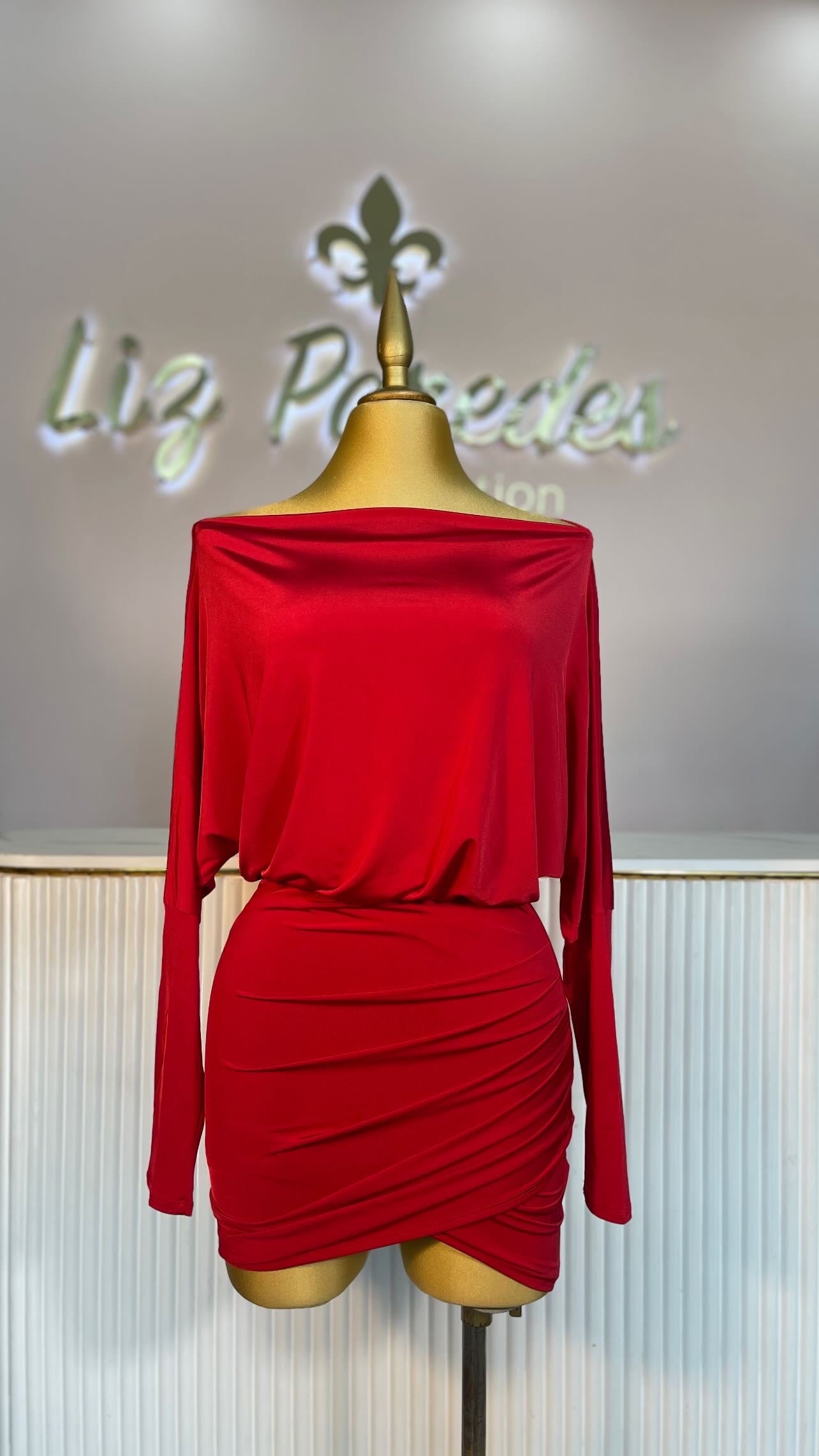 VESTIDO MINI ROJO BOMBER LICRA