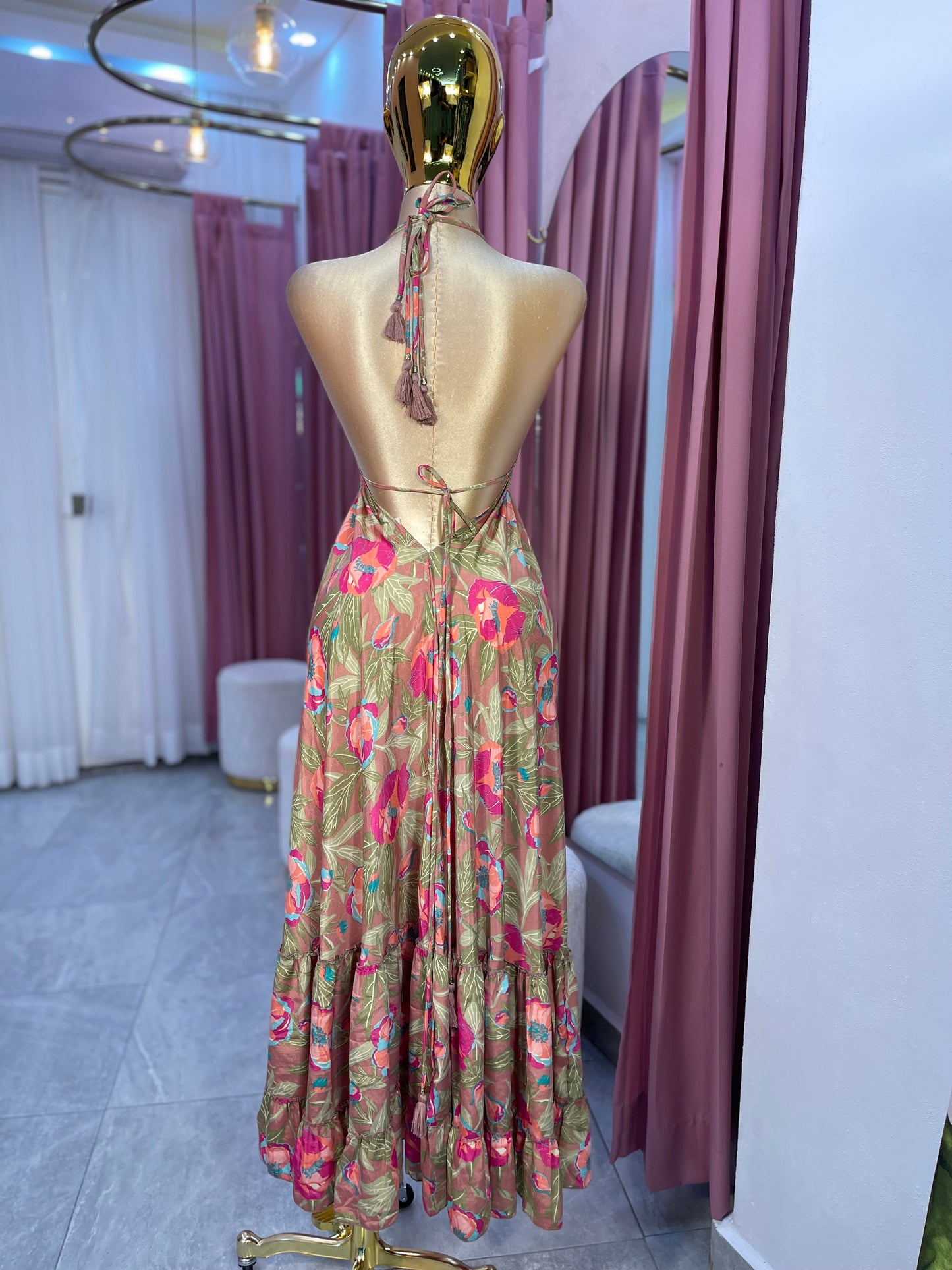 VESTIDO MAXI HINDÚ HALTER