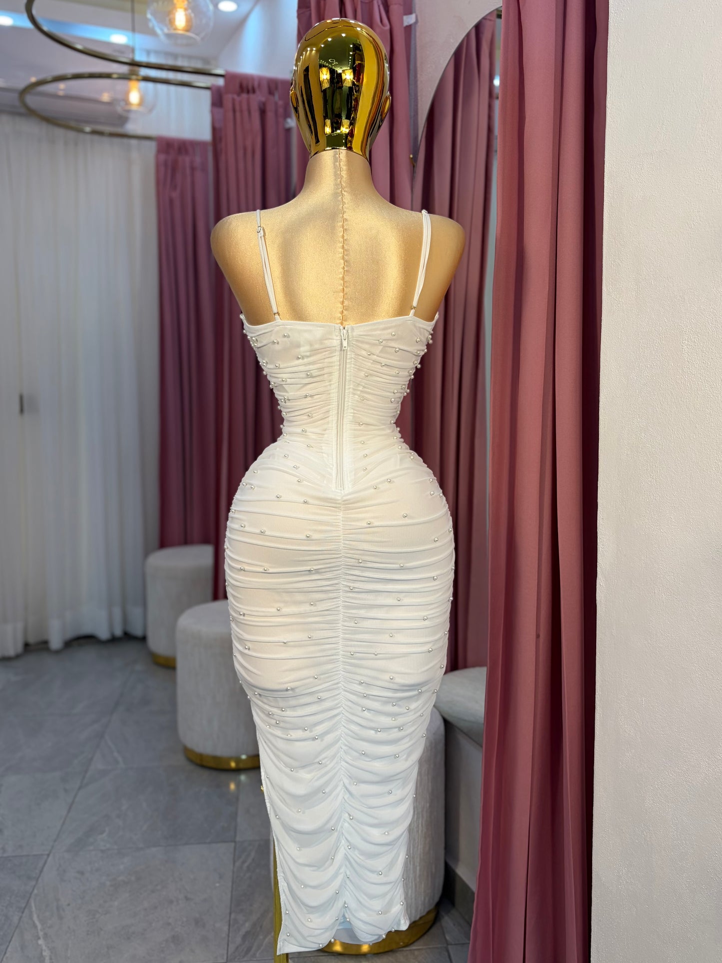 VESTIDO MIDI PERLAS