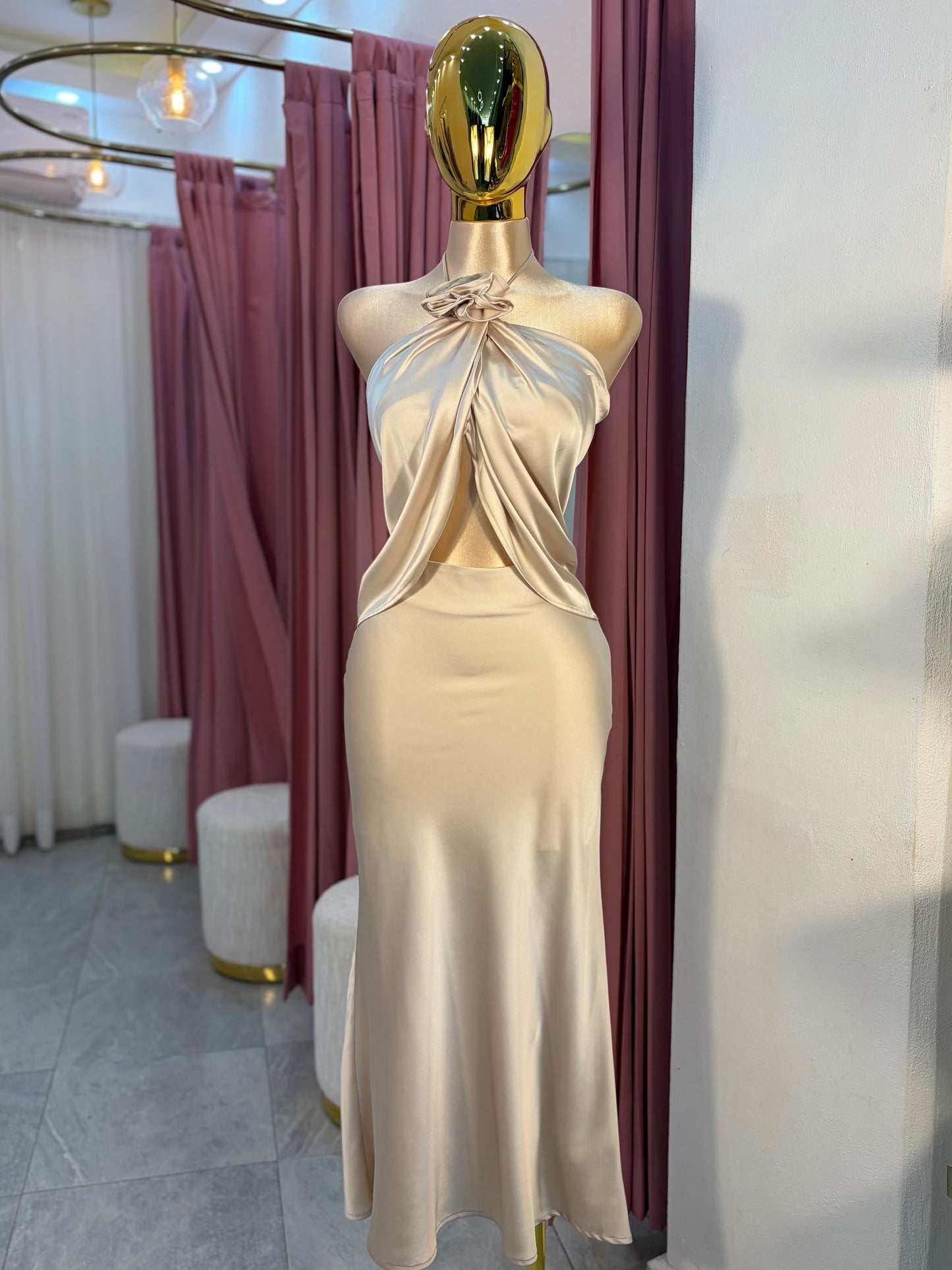 SET SATÉN FLOR BEIGE