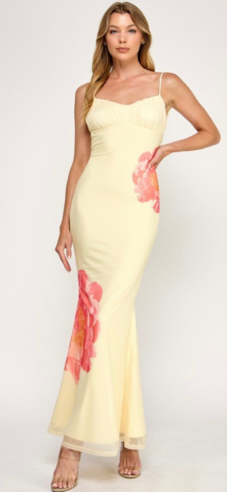 VESTIDO MAXI MESH FLOR