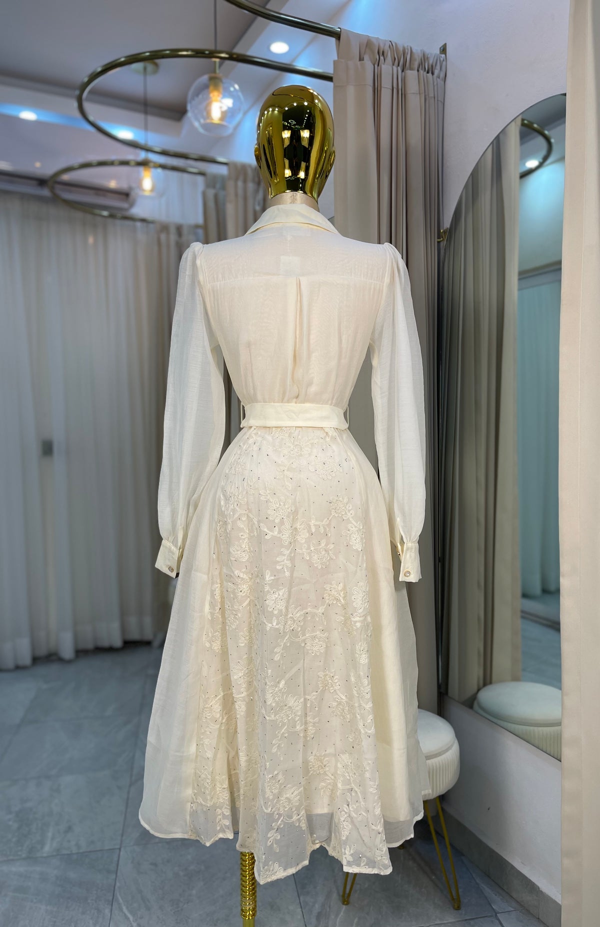 VESTIDO MIDI MANGA LARGA BORD