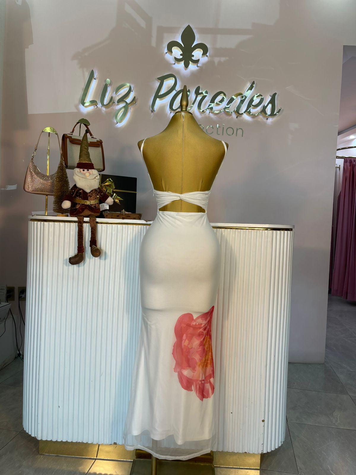 VESTIDO MAXI BLANCO MESH FLOR