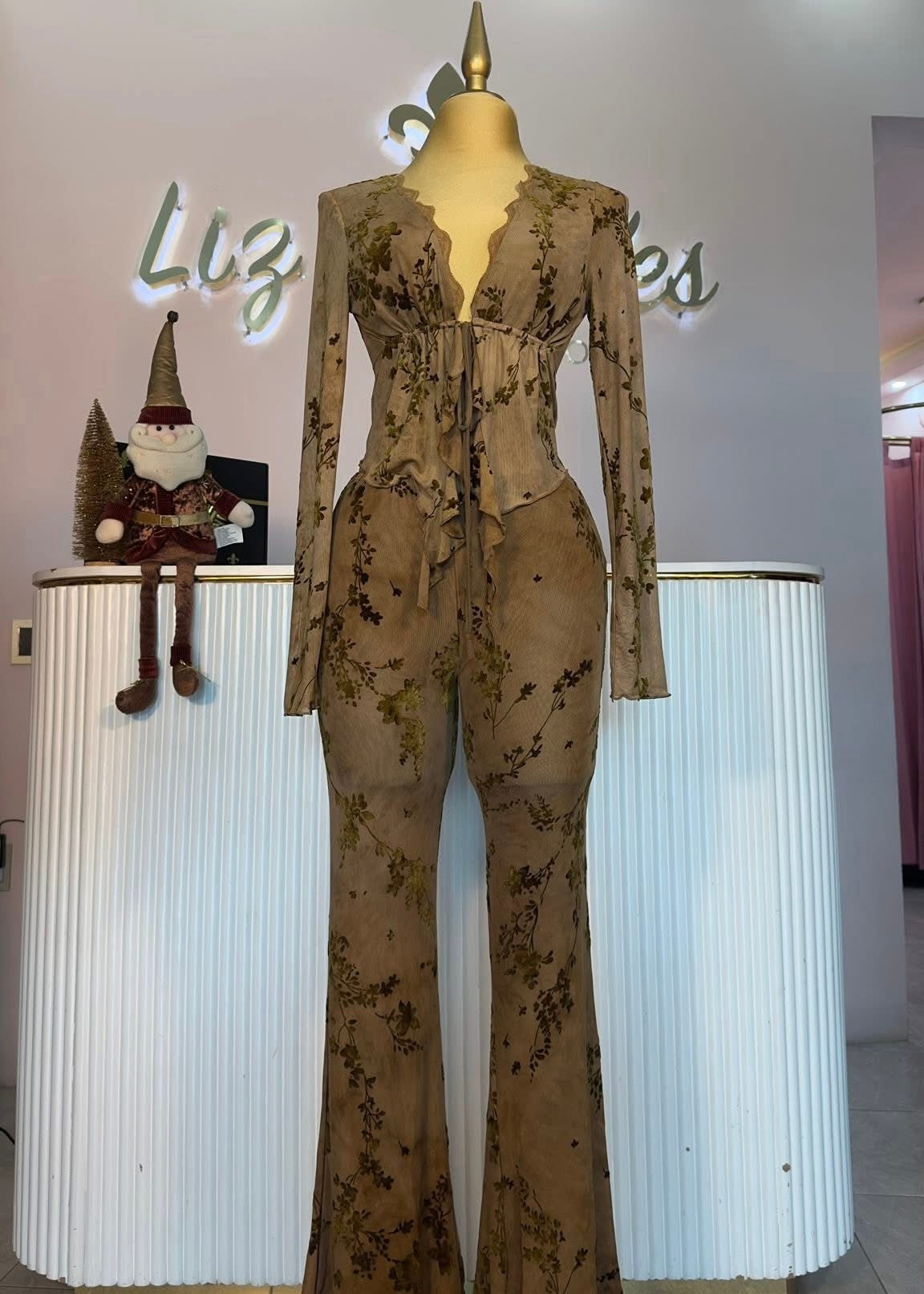 SET CAFÉ MESH MANGA LARGA