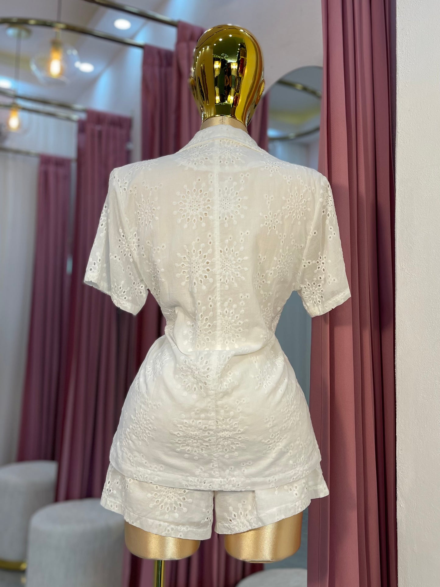 SET BORDADO BLANCO SHORT