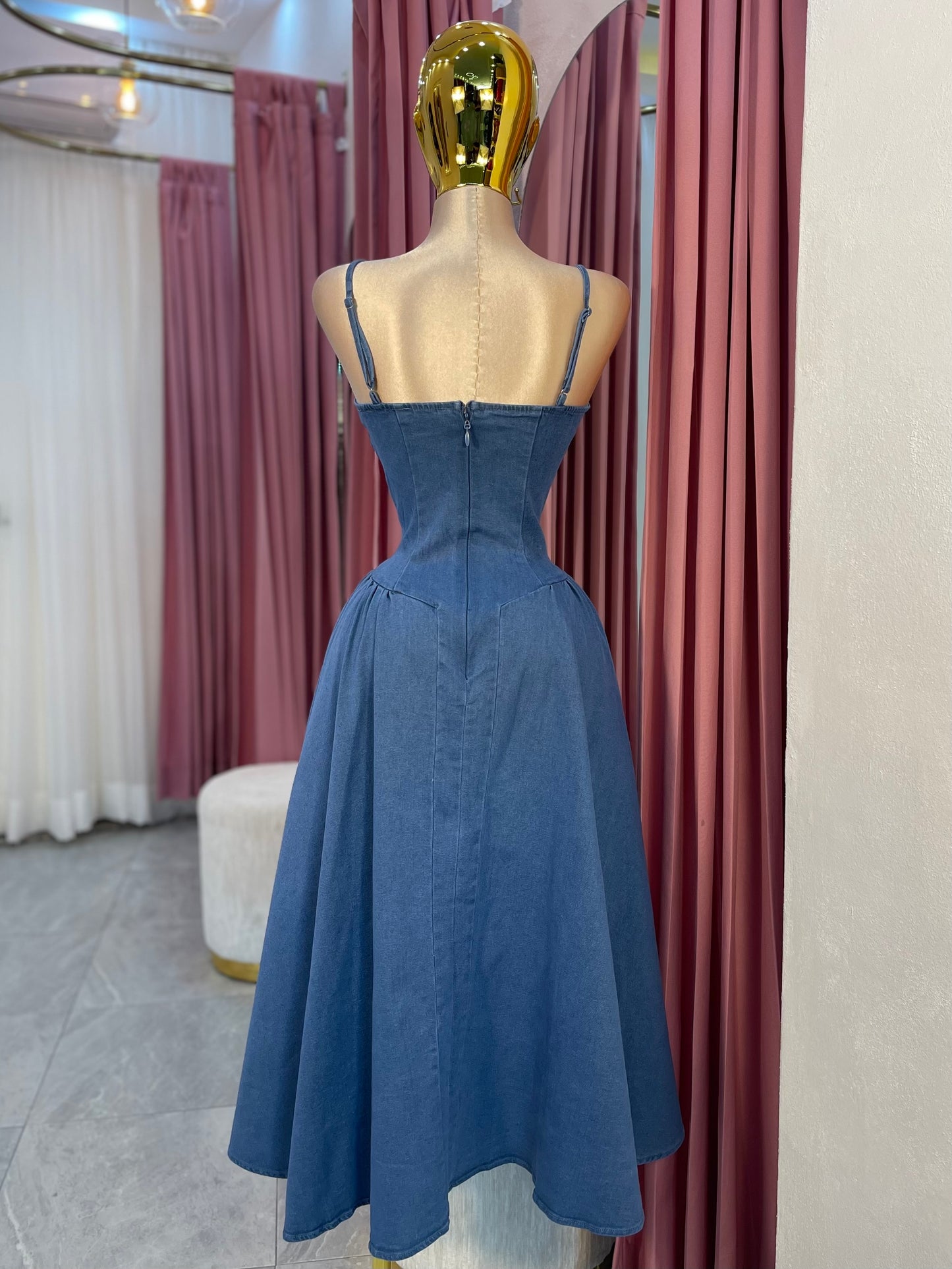 VESTIDO MIDI DENIM