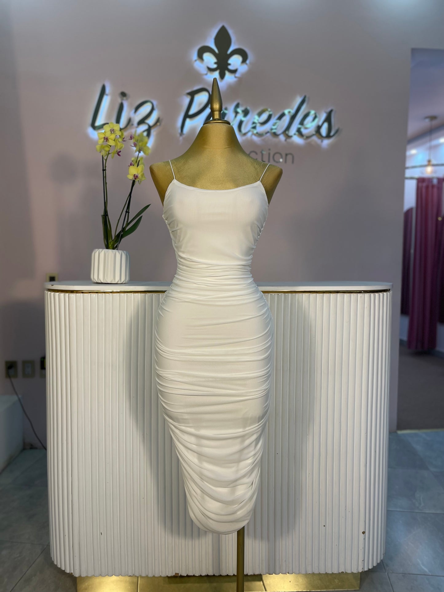 VESTIDO MIDI MESH TIRANTE