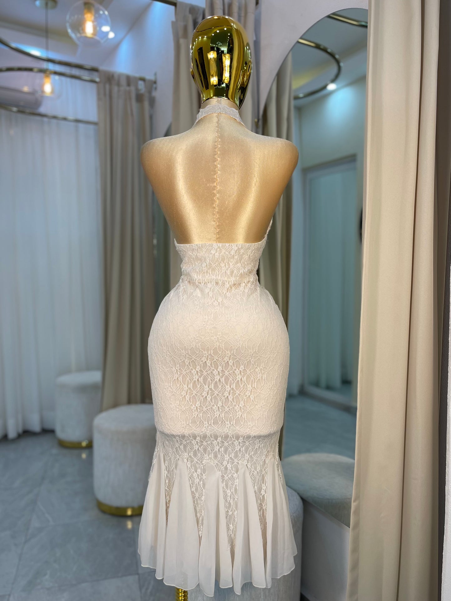 VESTIDO MIDI SIRENA CREAM