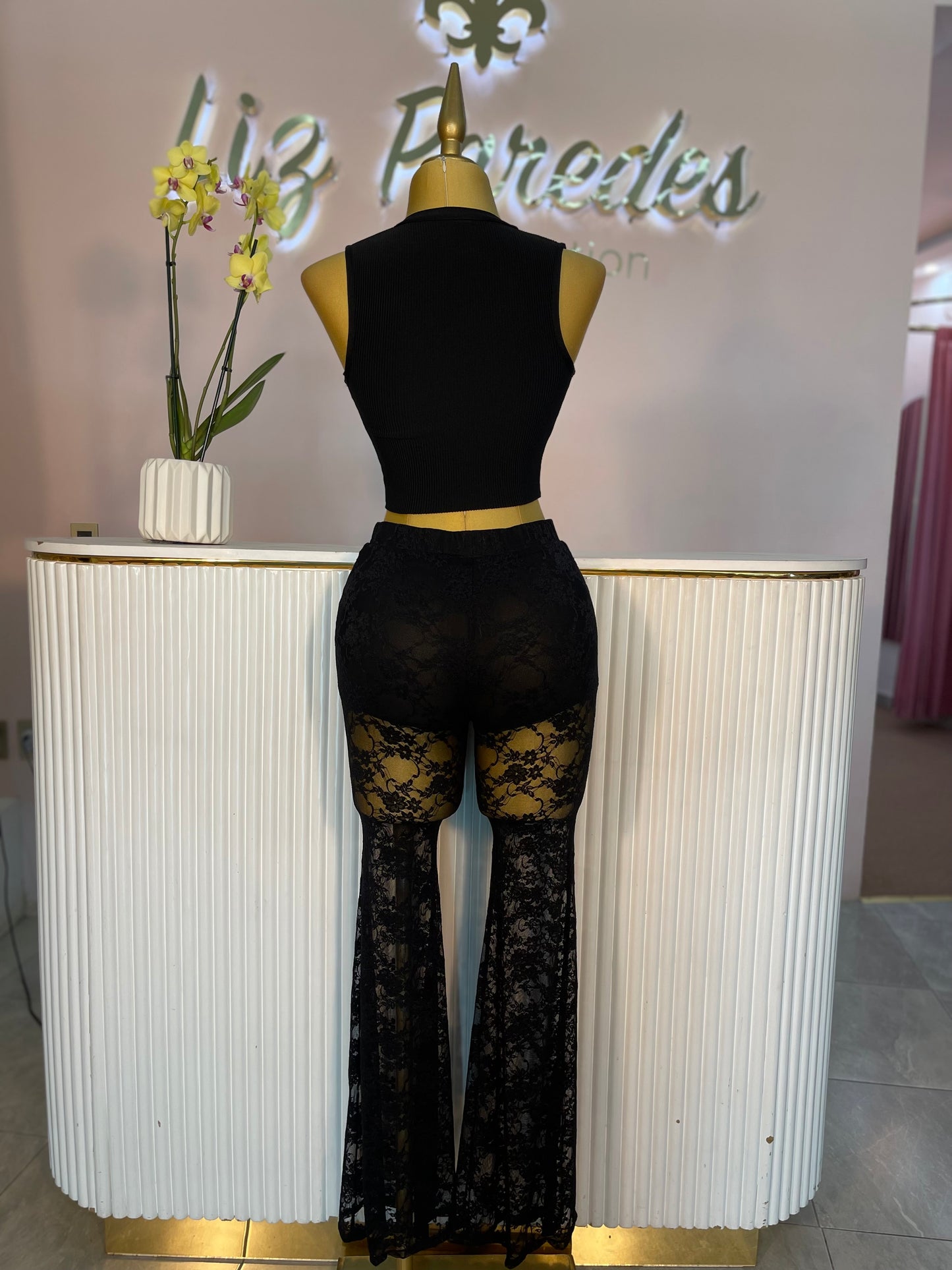 PANTALON ENCAJE NEGRO