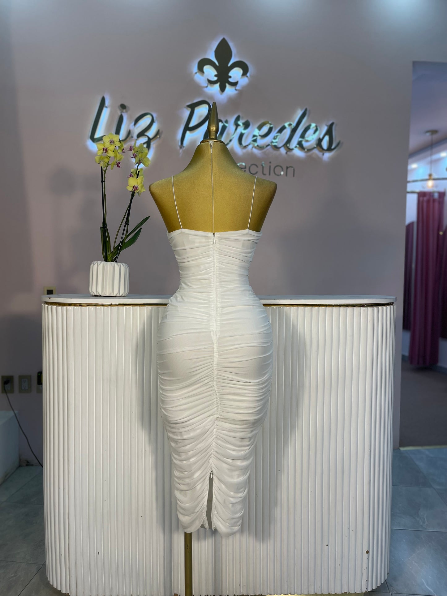 VESTIDO MIDI MESH TIRANTE