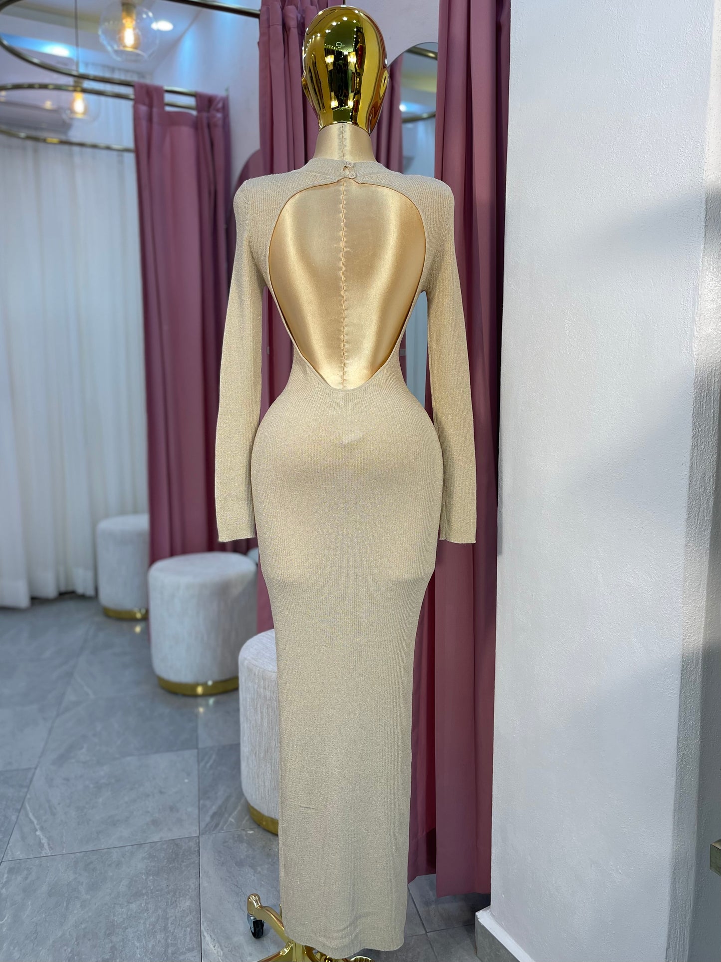 VESTIDO MAXI PUNTO BRILLO