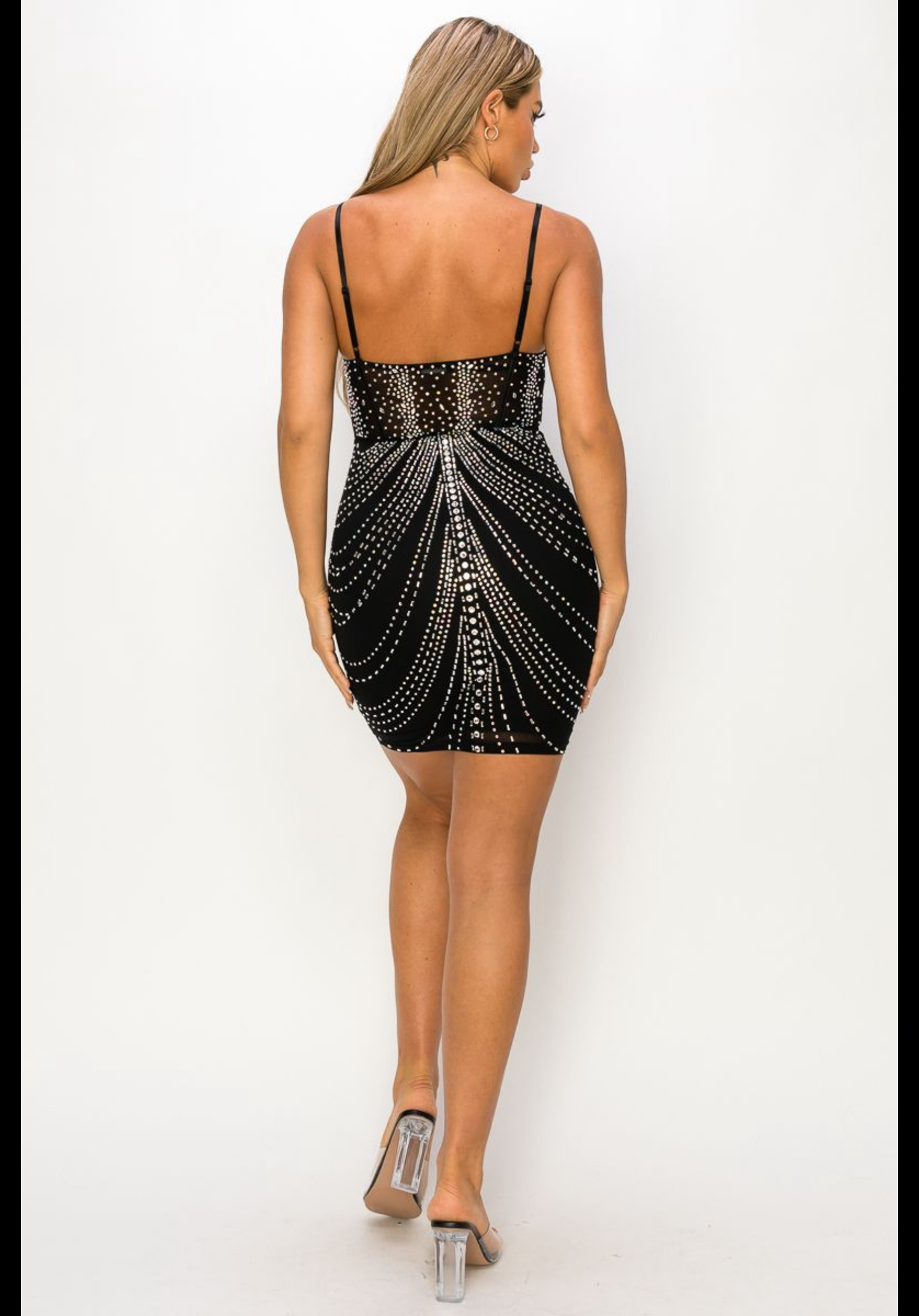 VESTIDO CRISTALES TIRANTE COPAS