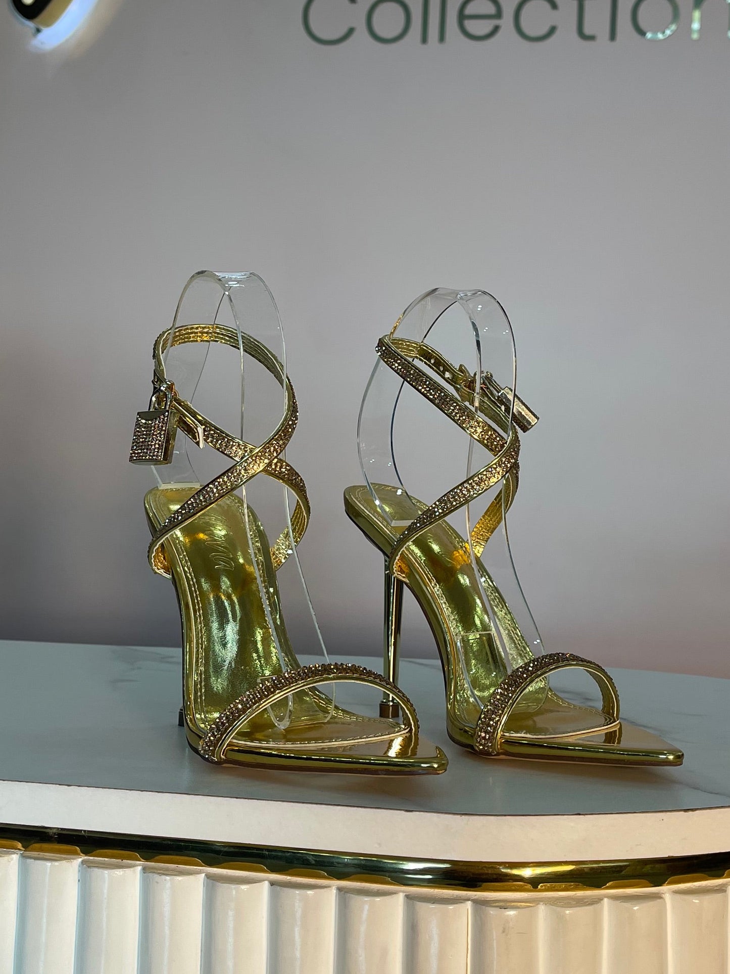 ZAPATILLA TACON CRISTALES