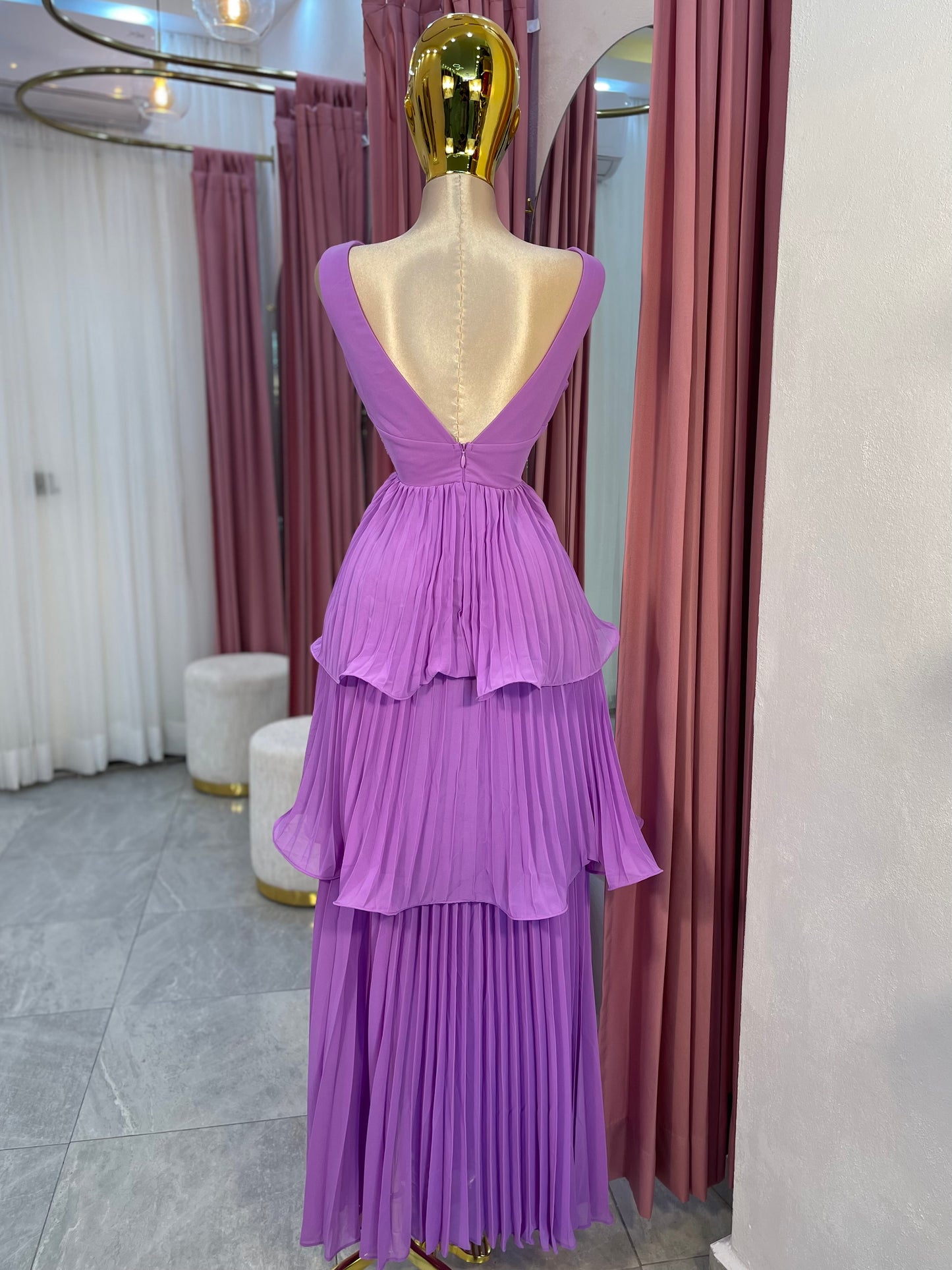 VESTIDO MAXI PINK RUFFLE
