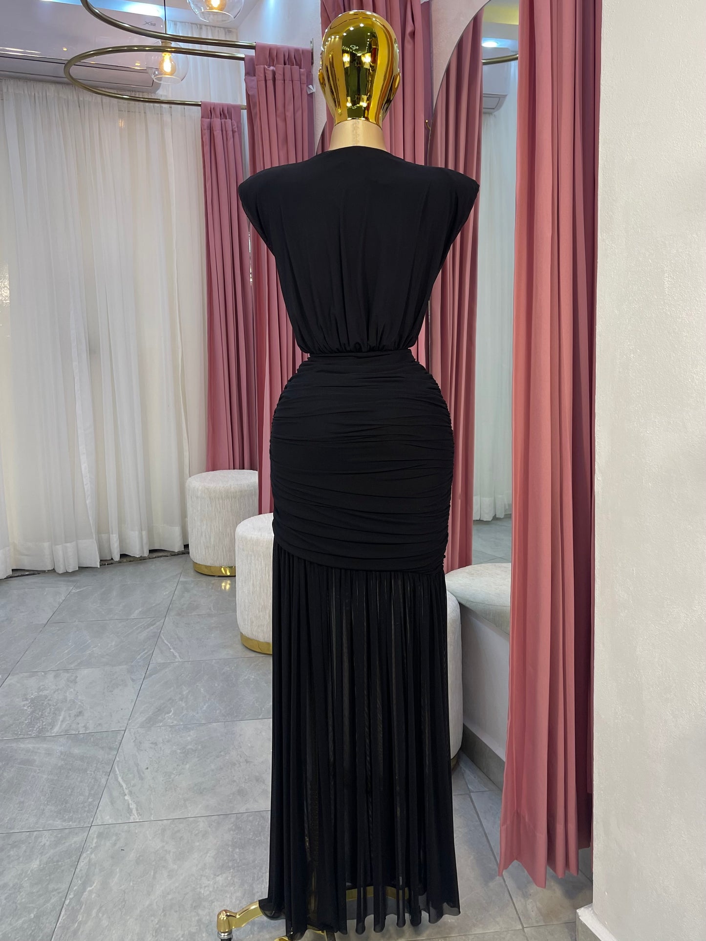 VESTIDO MAXI MESH HOMBRERAS