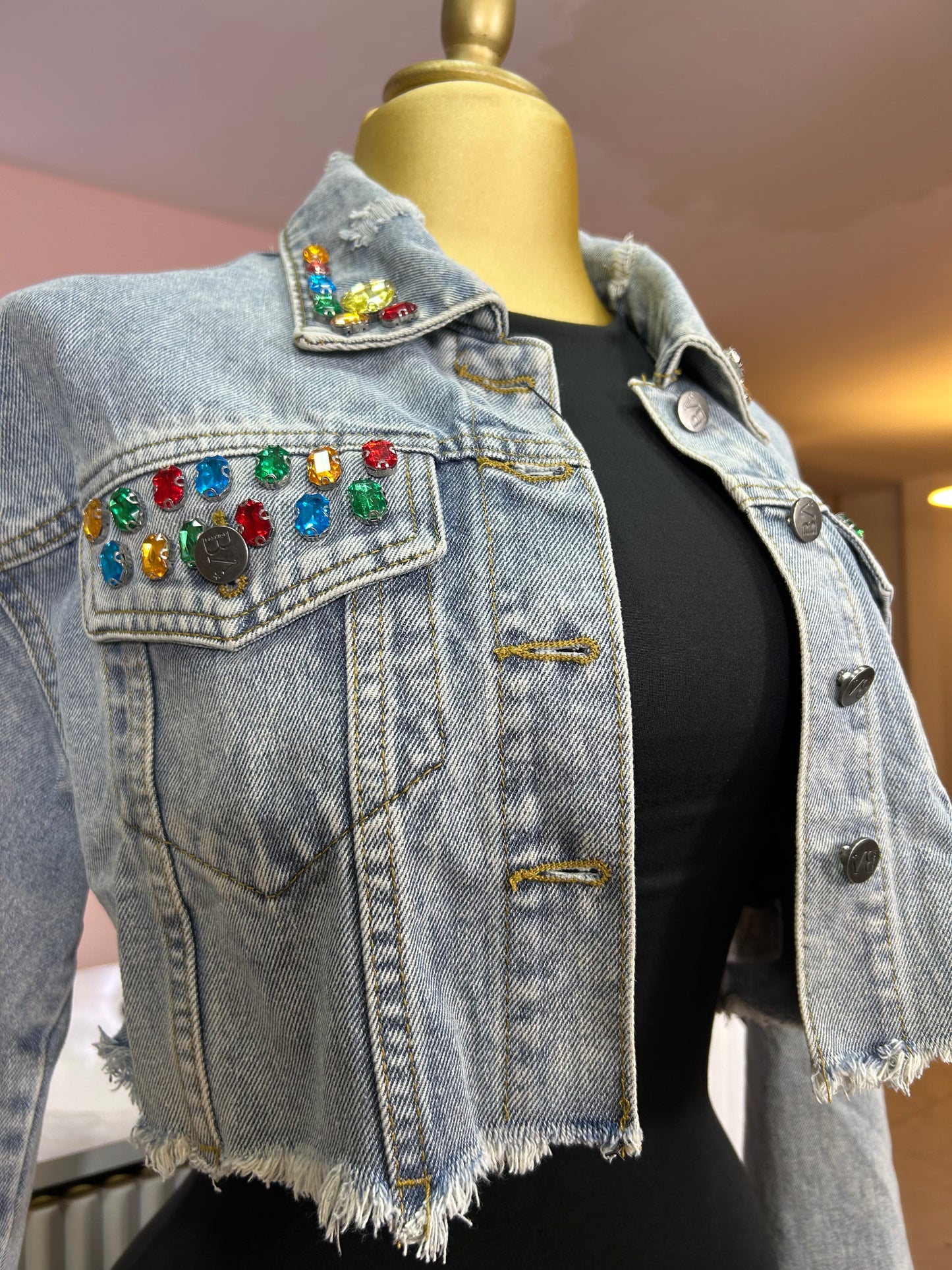 CHAQUETA DENIM CRISTALES