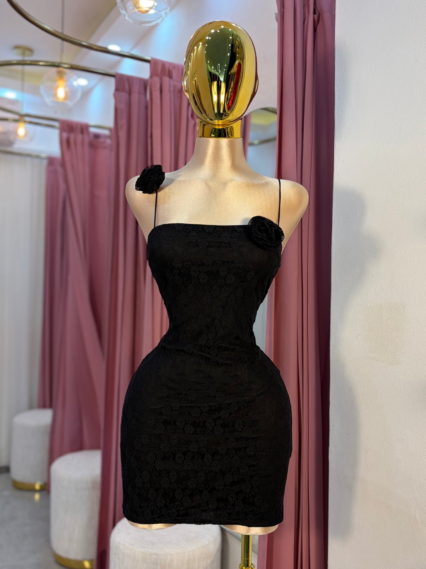VESTIDO MINI ENCAJE FLORES