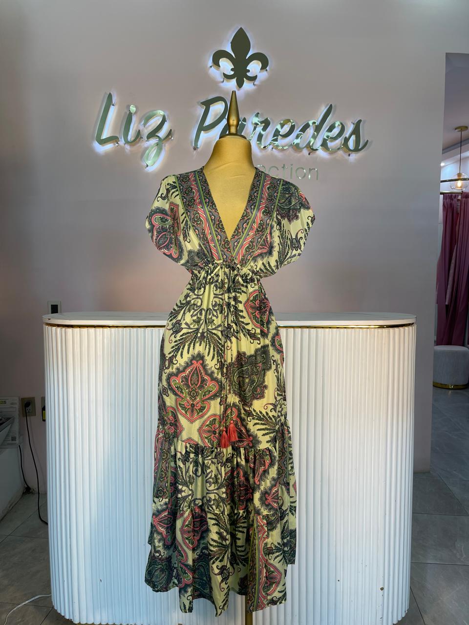 VESTIDO HINDU MANGA CORTA