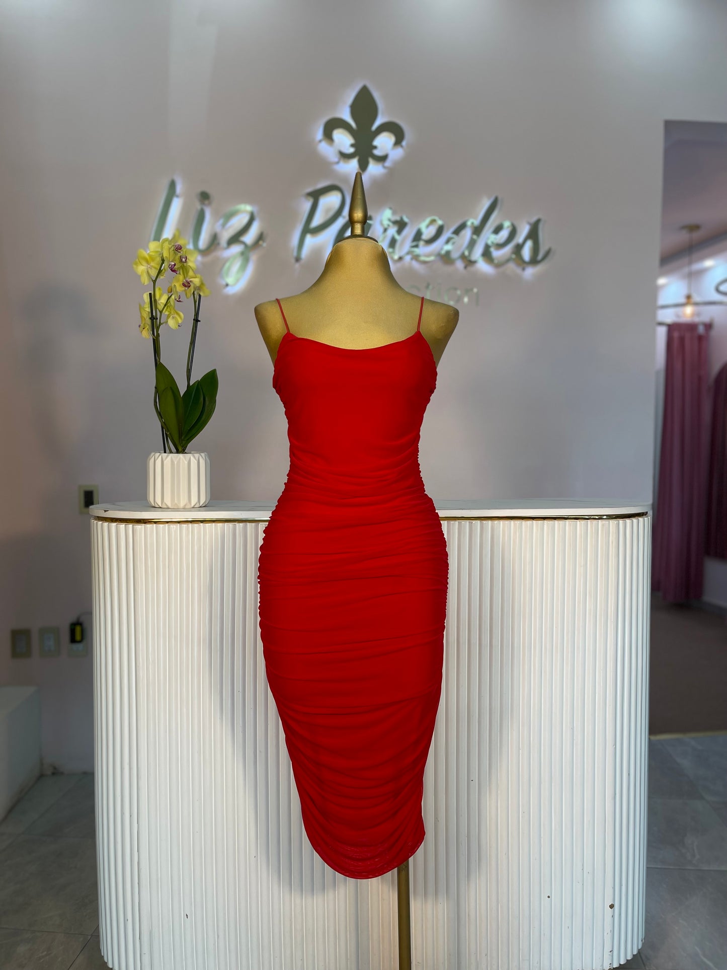 VESTIDO MIDI MESH TIRANTE