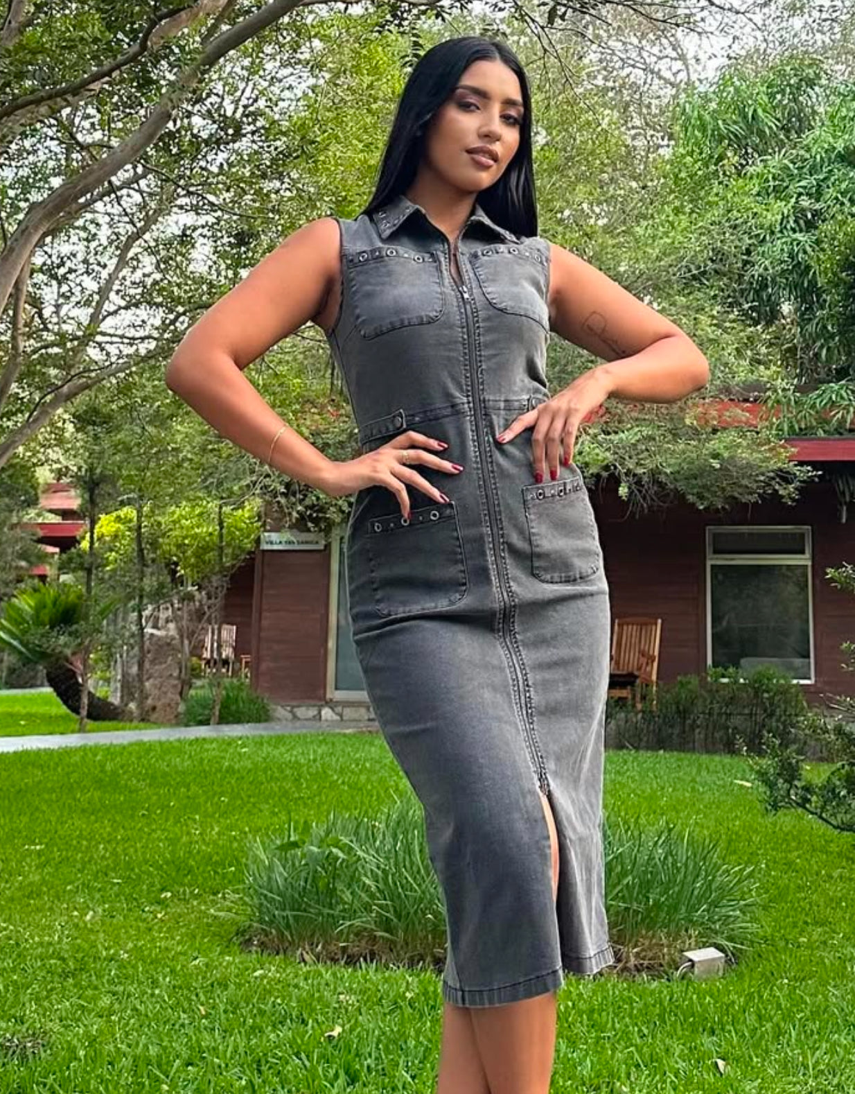 VESTIDO DEMIN CARGO NEGRO