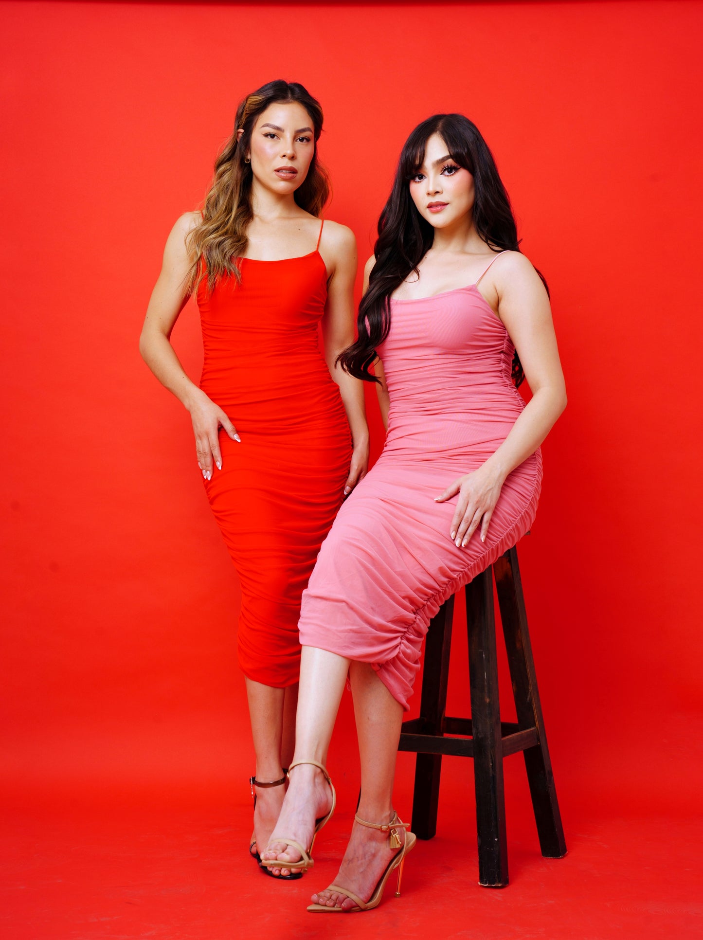 VESTIDO MIDI MESH TIRANTE