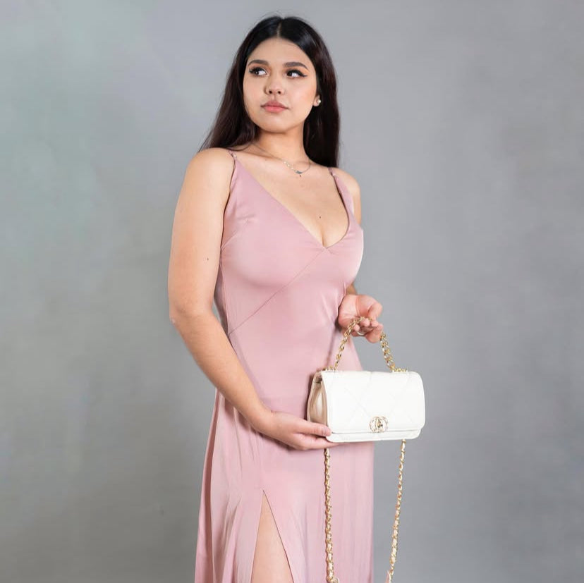 VESTIDO MAXI SATÉN TIRANTES
