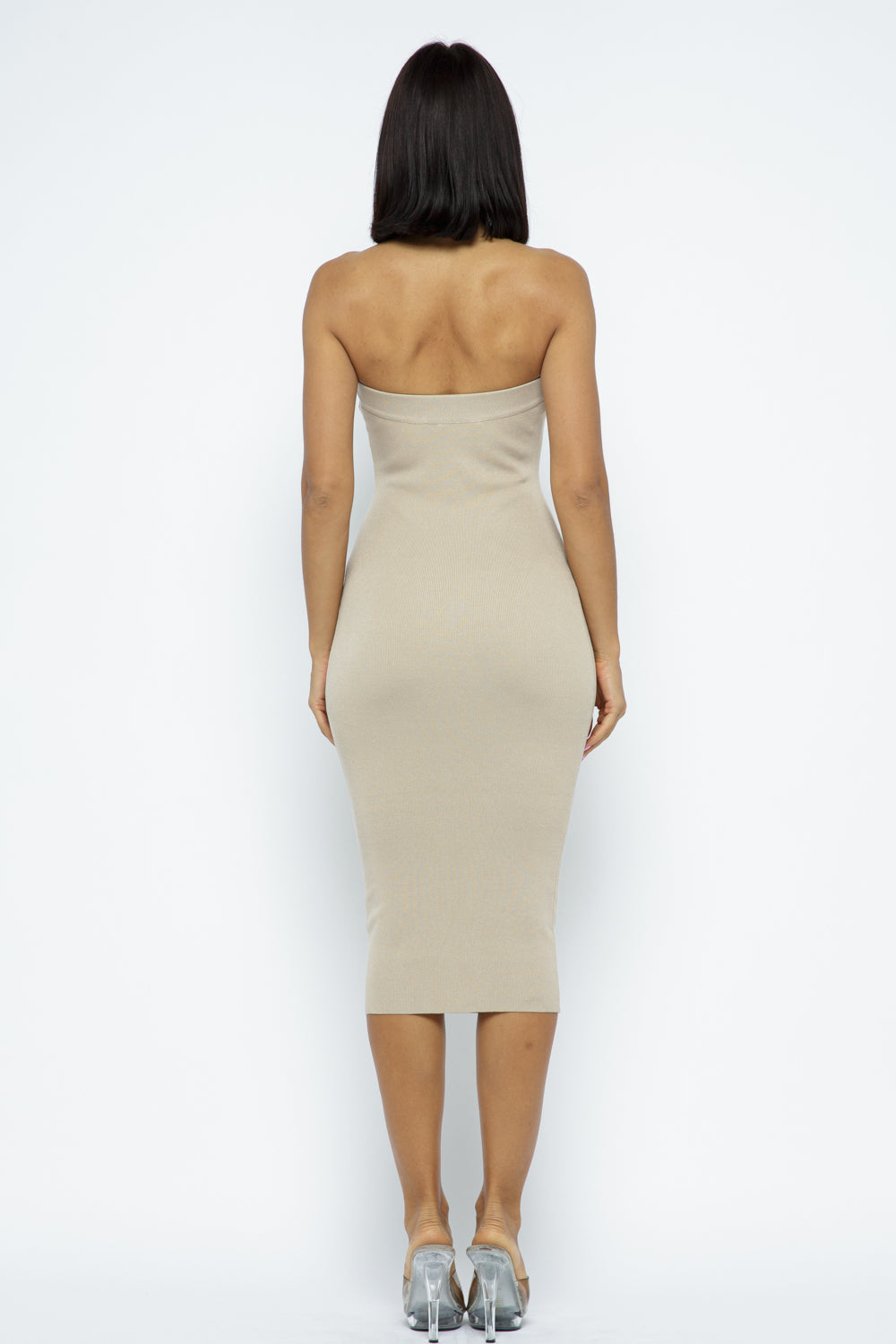 VESTIDO TELA DE PUNTO STRAPLESS