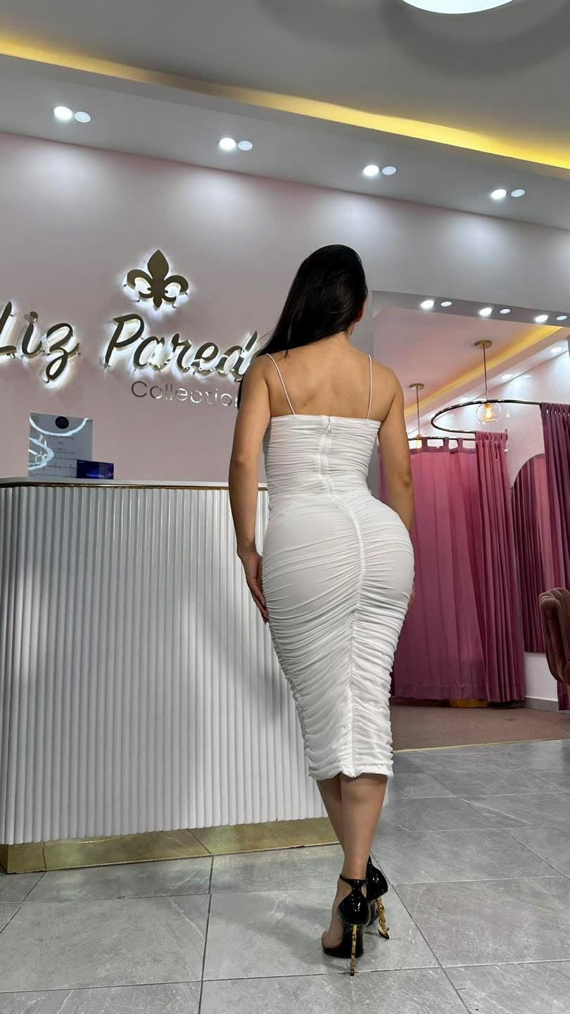 VESTIDO MIDI MESH TIRANTE