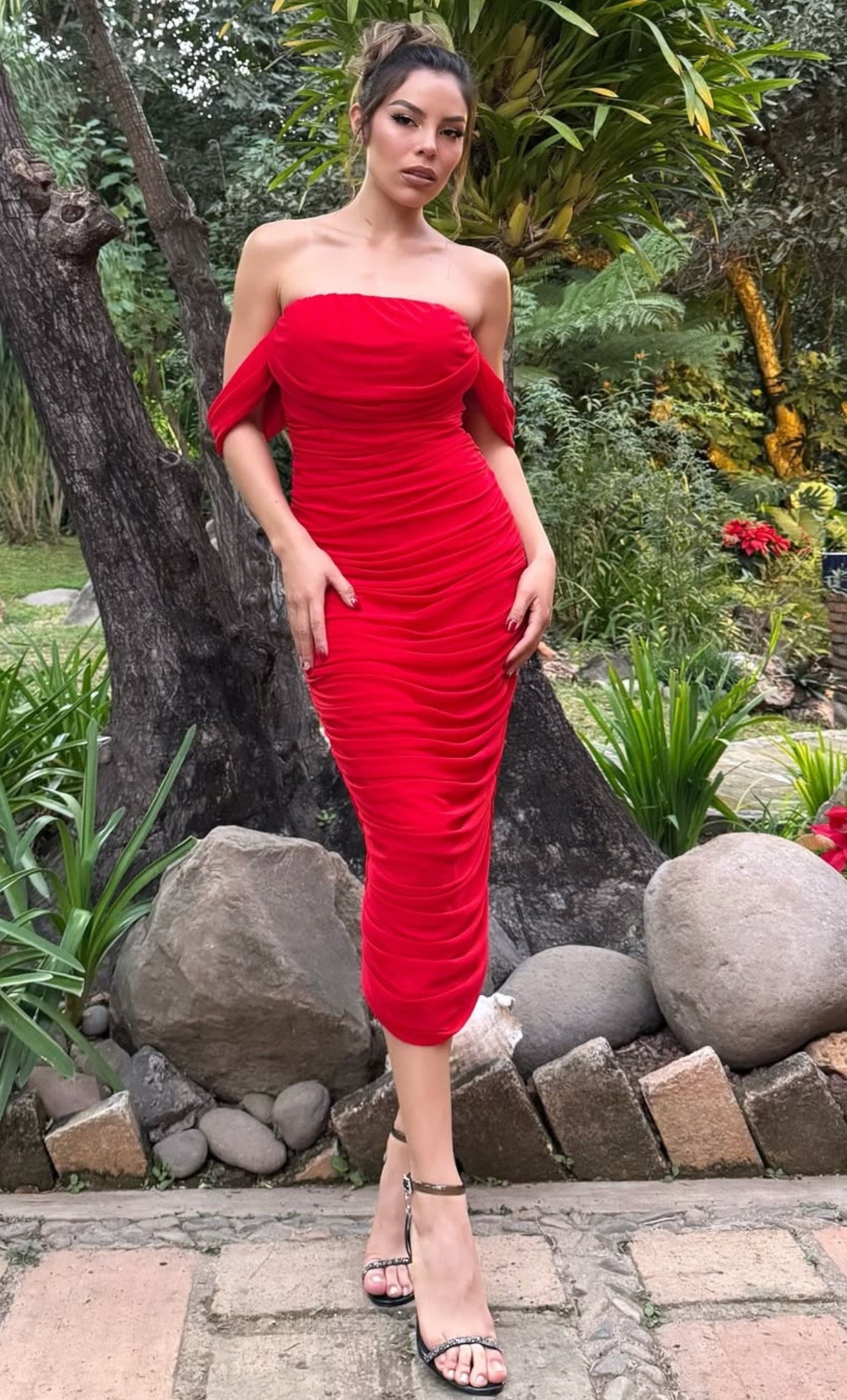 VESTIDO MESH OFF SHOULDER