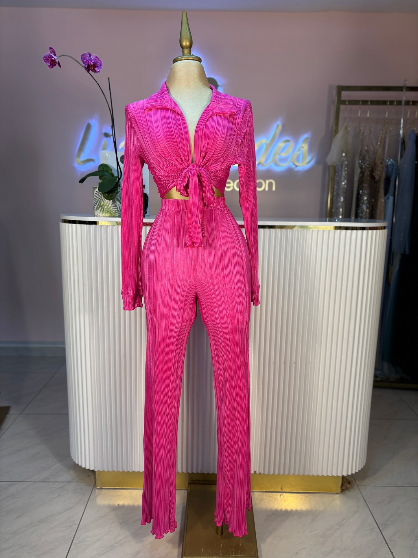 SET PLISADO BLUSA CORTA