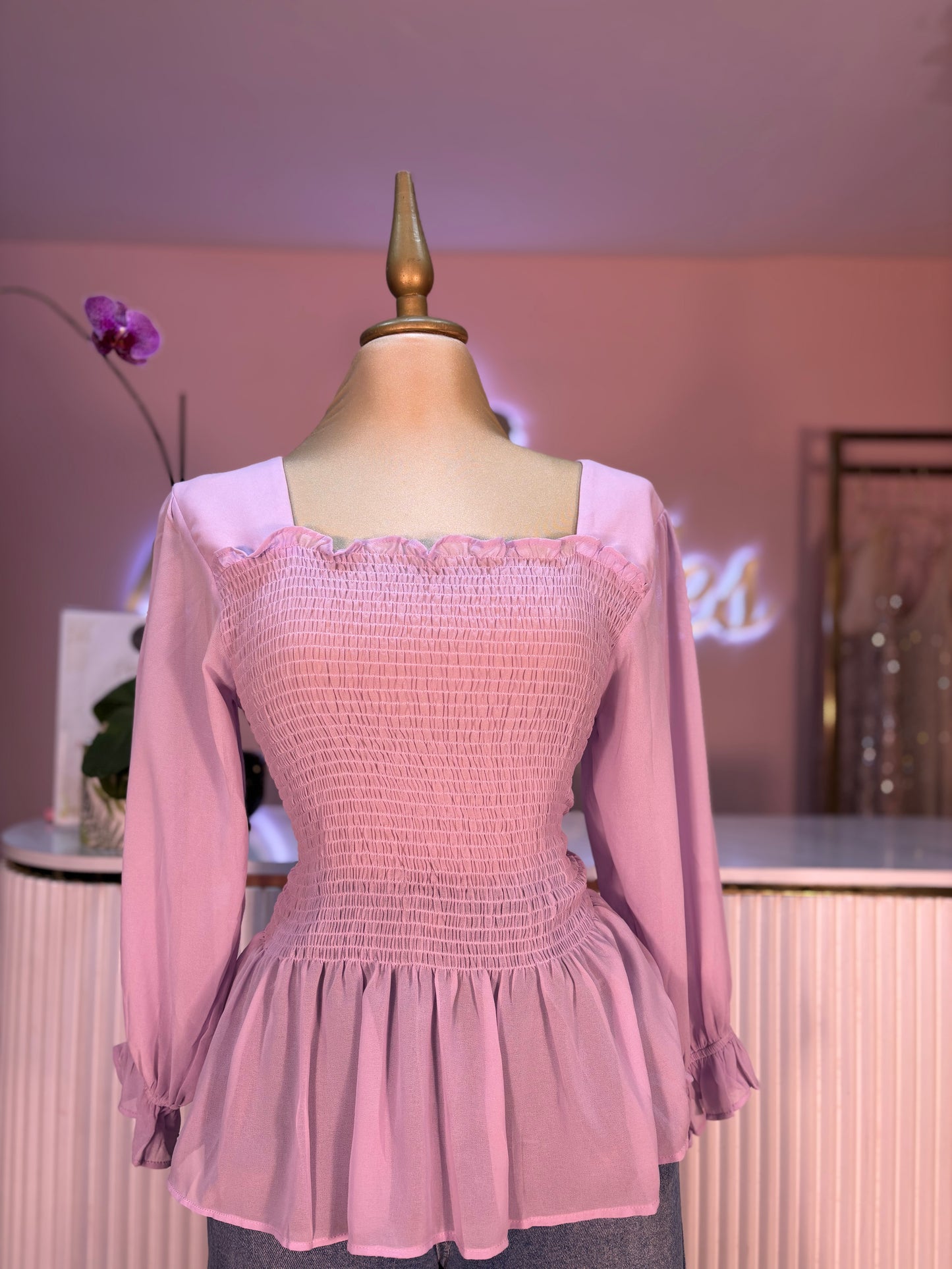 BLUSA LILA MANGA LARGA