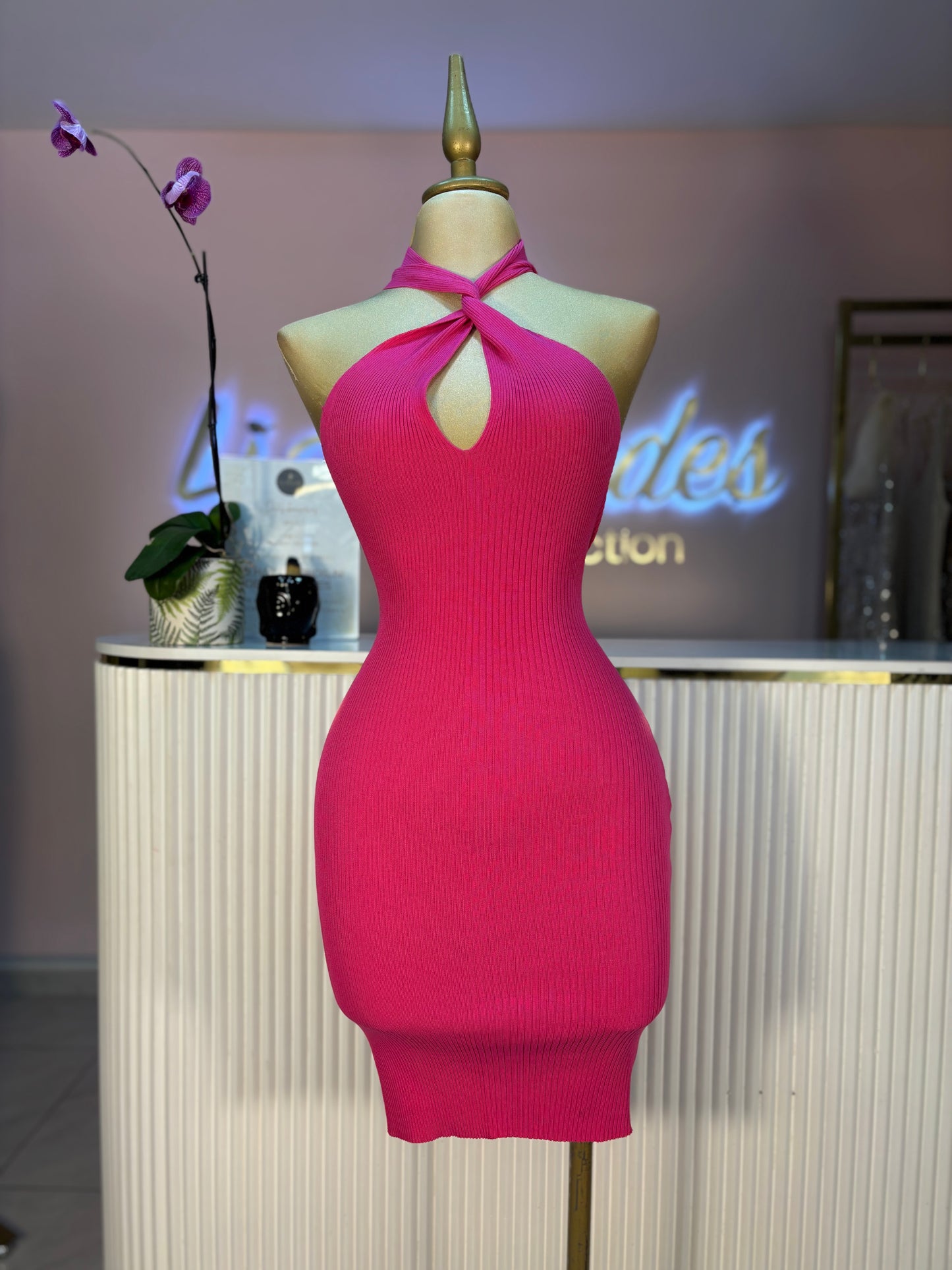 VESTIDO ROSA CRUZADO