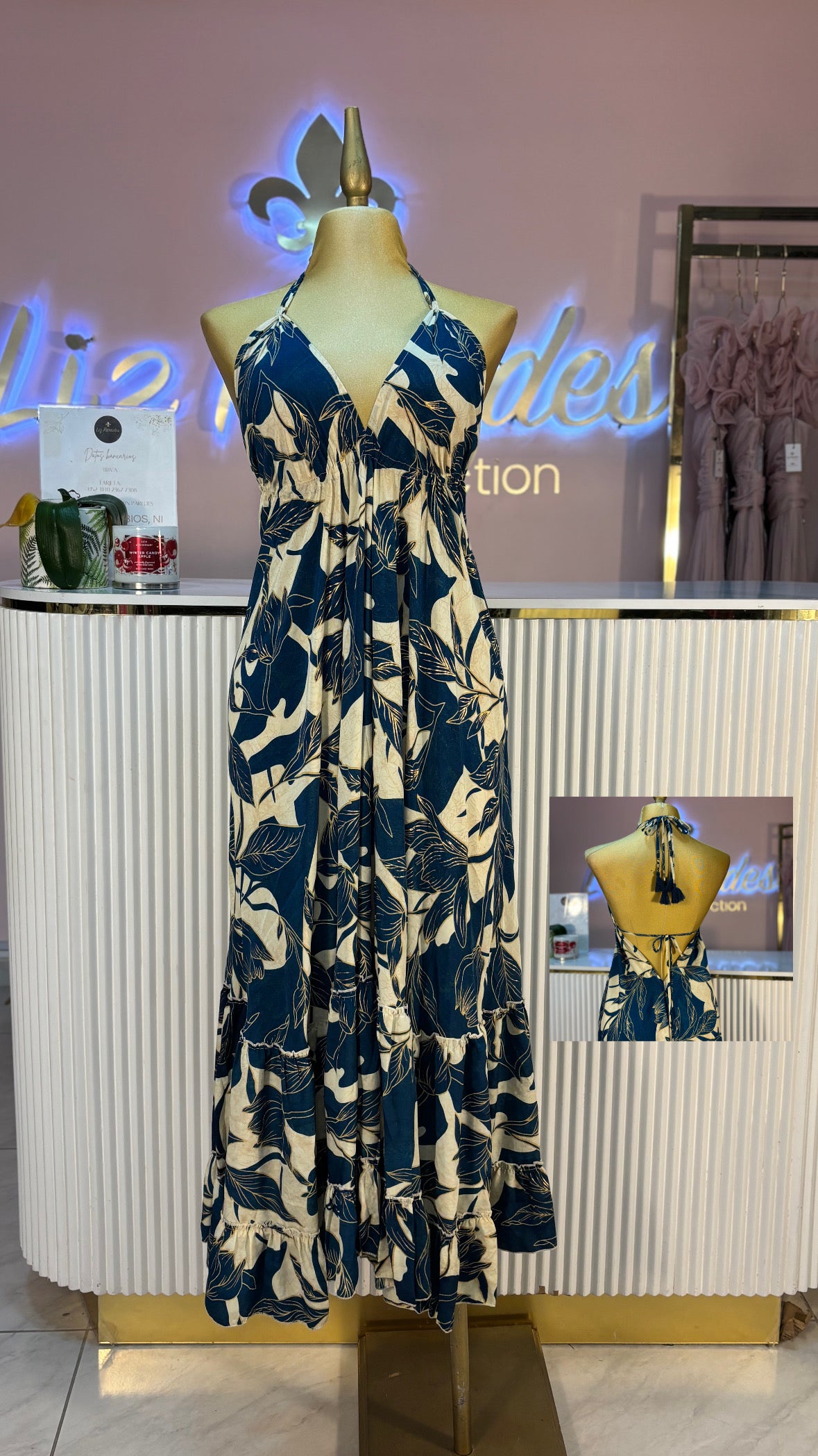 VESTIDO HINDU HALTER TIRANTES